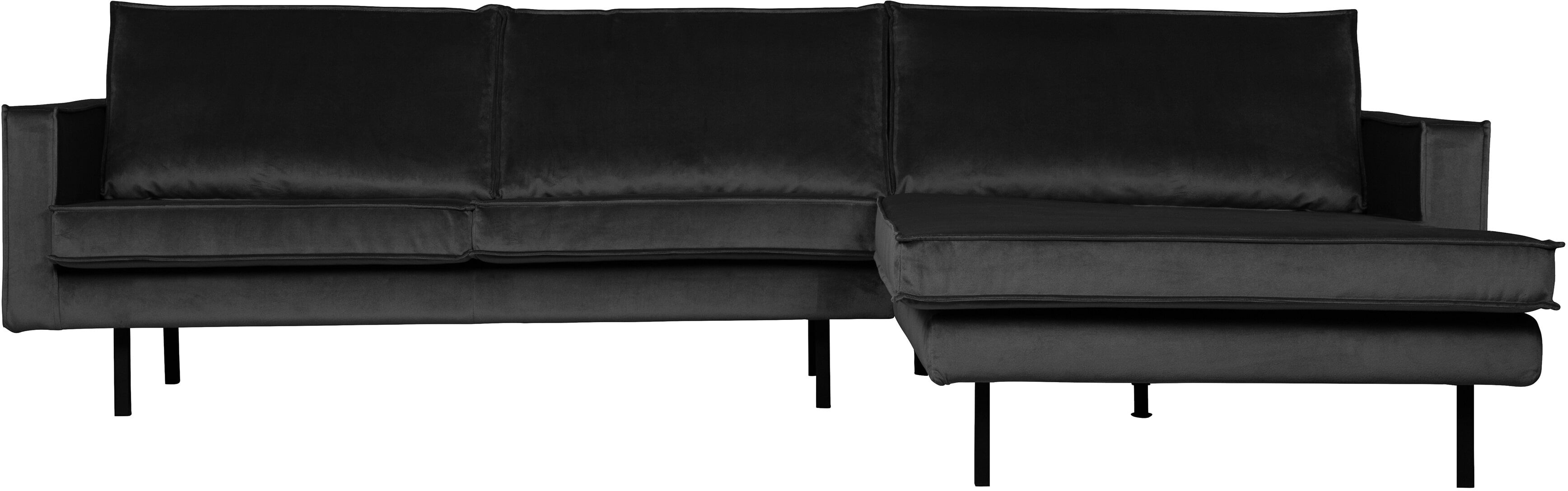 WOOOD Rodeo Loungebank Rechts – Luxe Velvet in Antraciet
