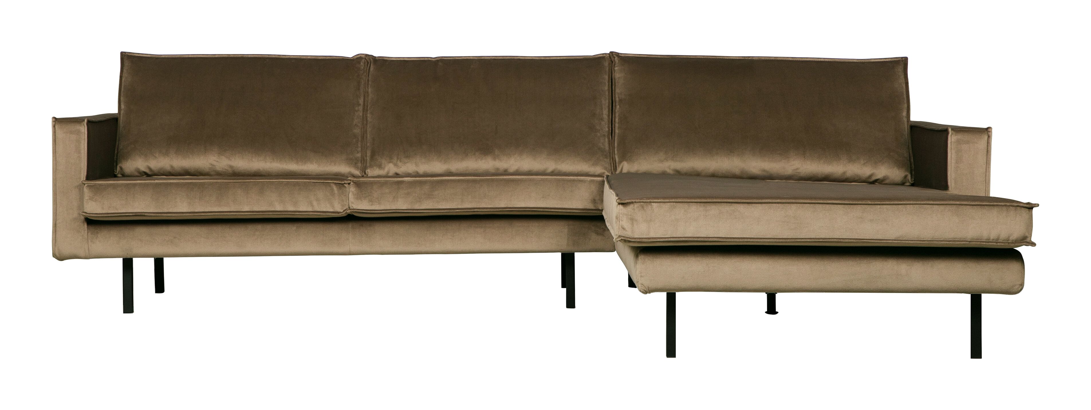 WOOOD Rodeo Loungebank Rechts – Luxe Velvet in Taupe