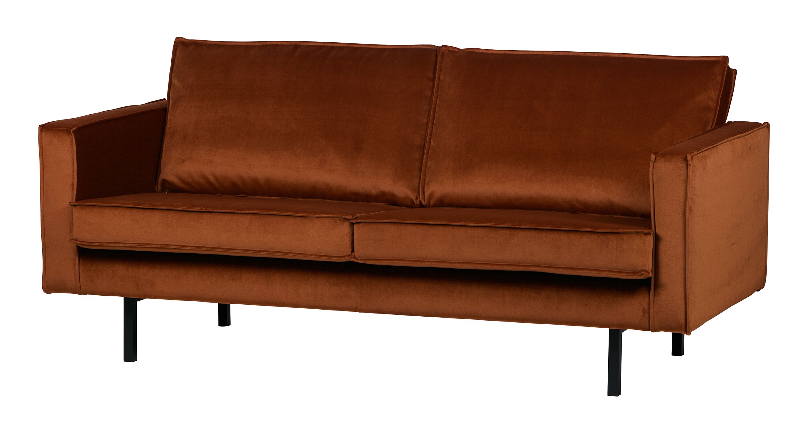 WOOOD Rodeo Velvet 2,5‑zits bank – roestkleurig, modern comfort