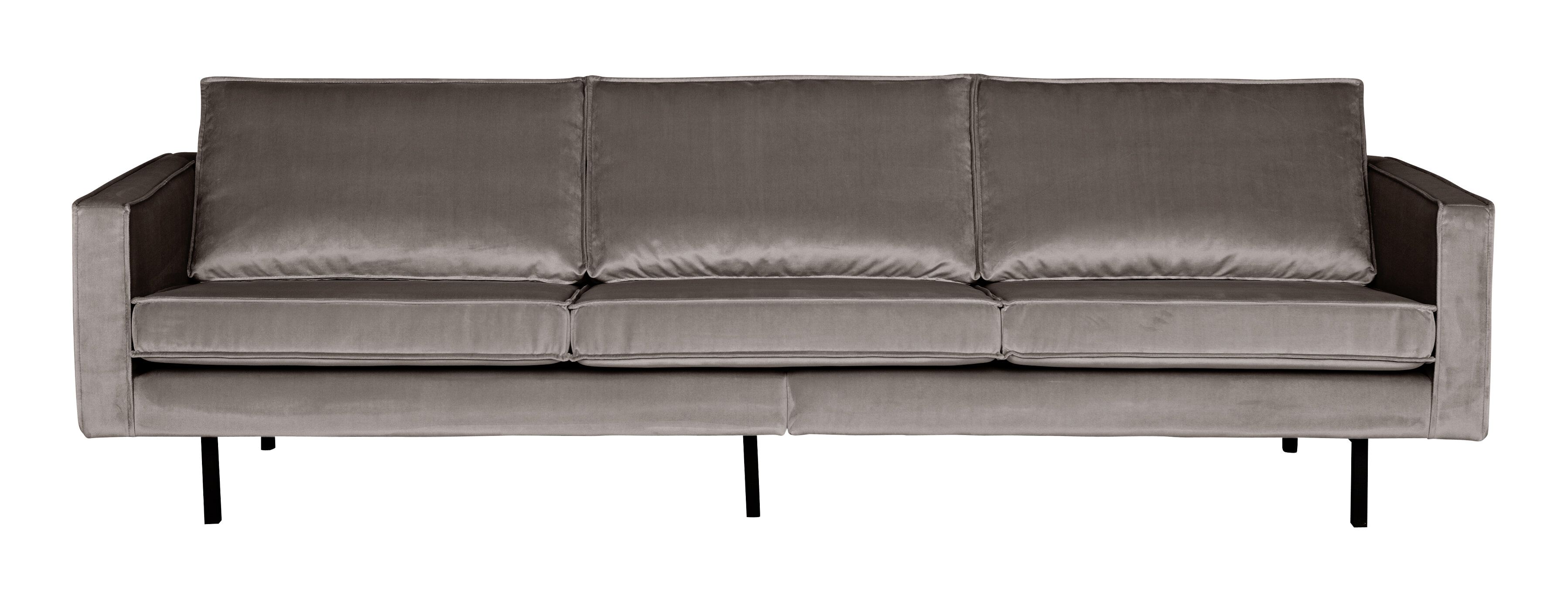 WOOOD Rodeo Velvet 3‑zits bank – Moderne retro‑charm in taupe