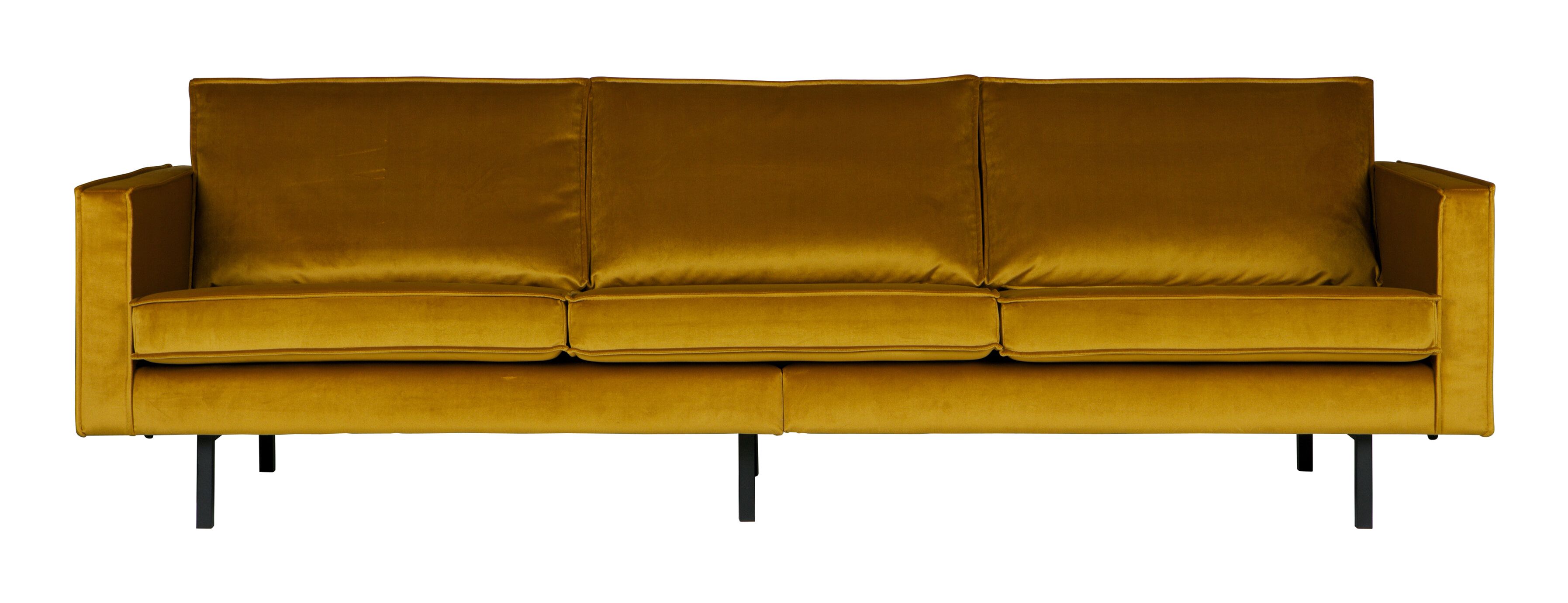 WOOOD Rodeo Velvet 3‑zitsbank – Retro charme in Oker