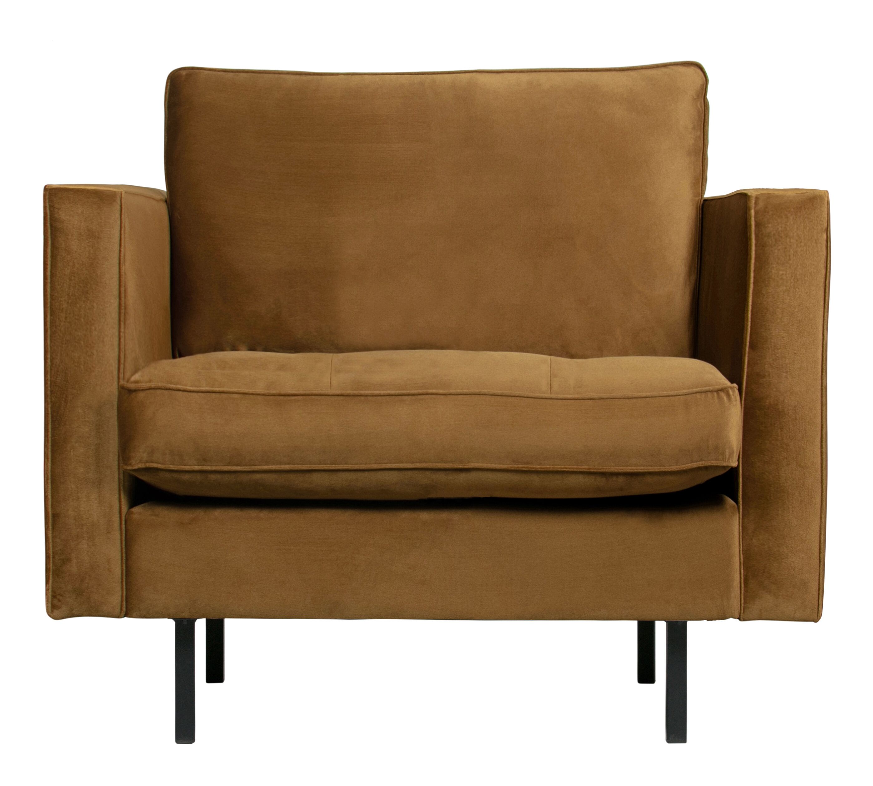 WOOOD Rodeo Velvet Fauteuil – Honing Geel, comfortabel klassiek design