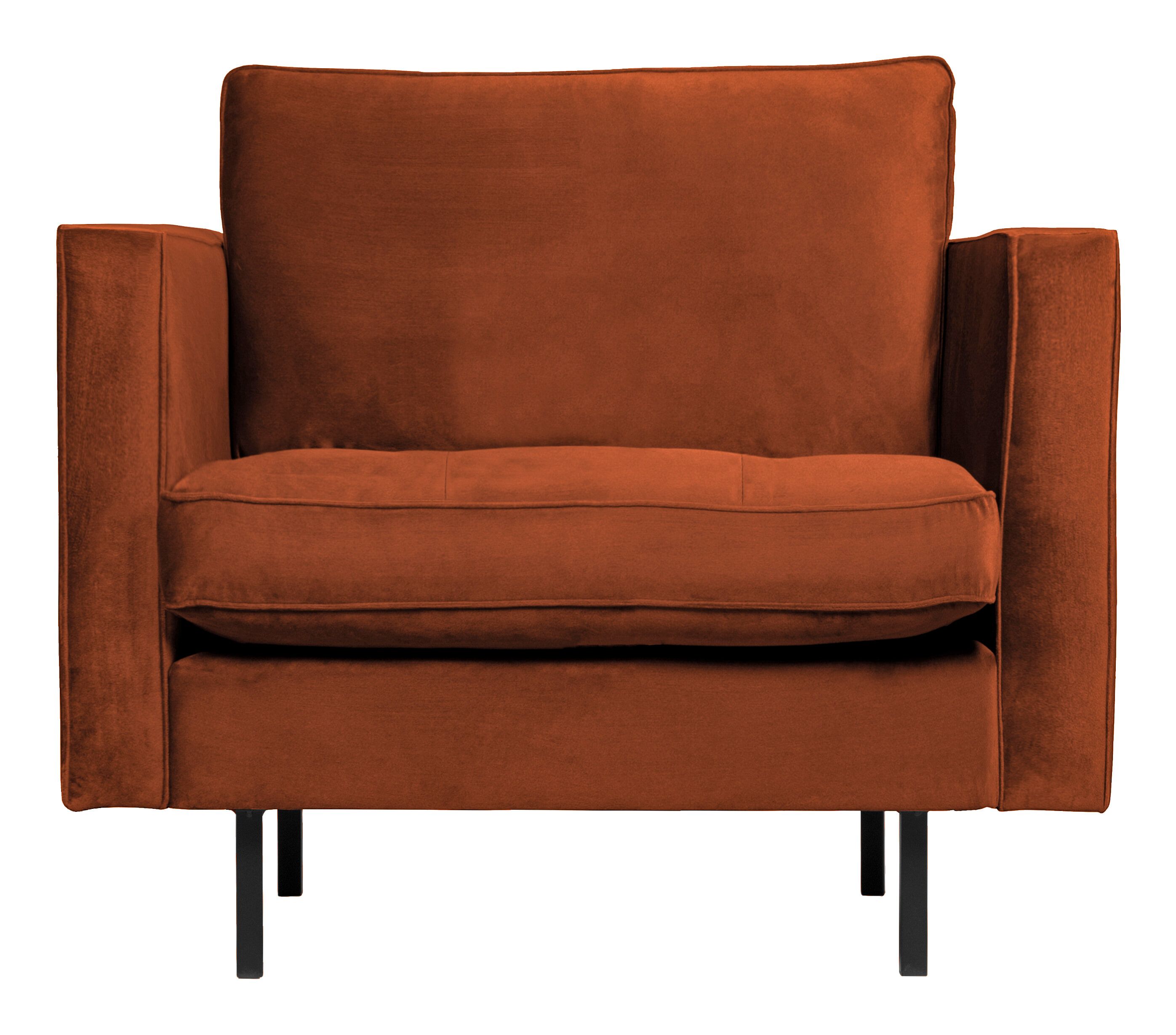 WOOOD Rodeo Velvet Fauteuil – Roestbruin, Klassiek Design met Modern Comfort