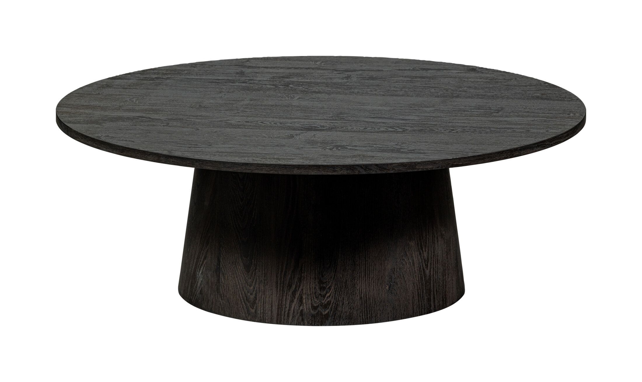 WOOOD ronde salontafel Maan – Donkerbruine elegance voor elke woonkamer