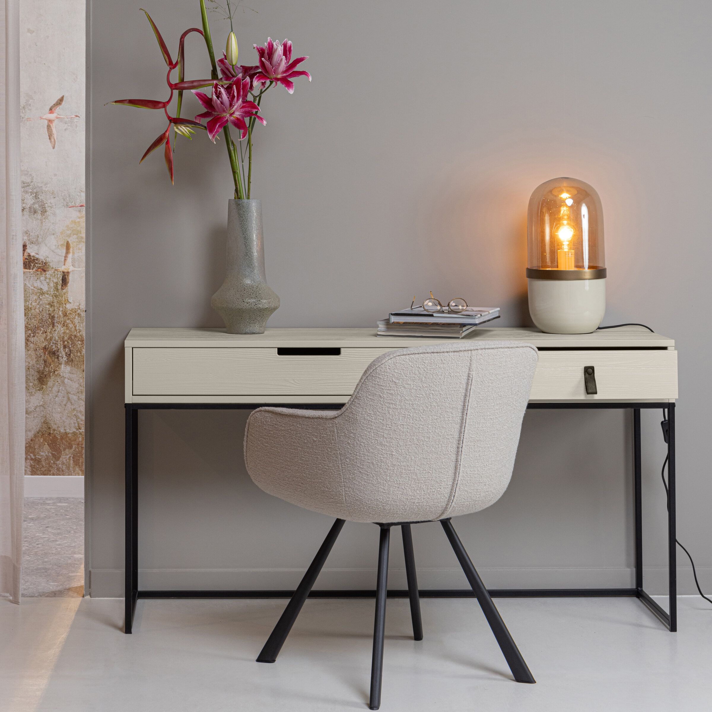 WOOOD Sidetable Silas – Ruime, Strakke Sidetable van Grenen in Dust