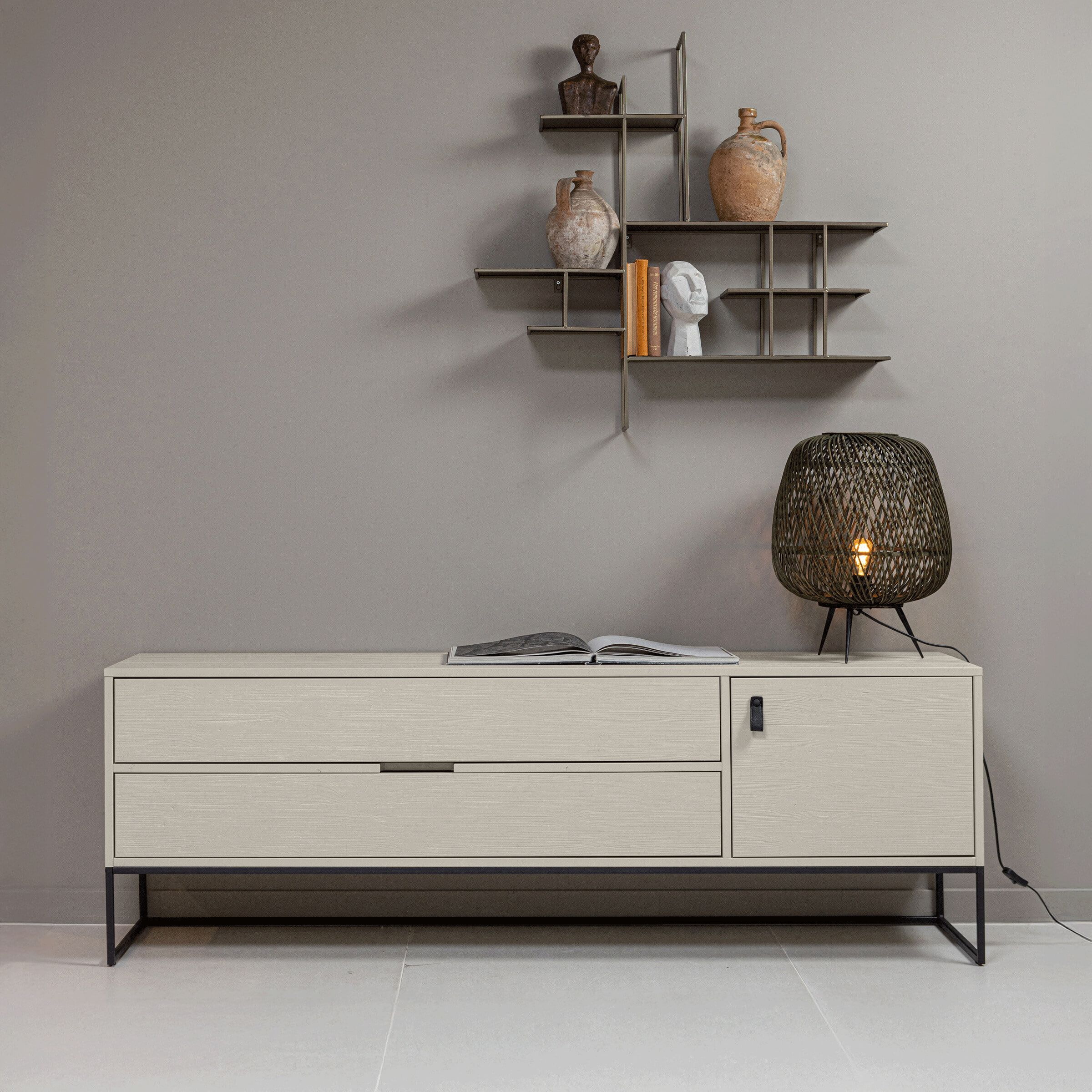 WOOOD Silas TV‑meubel 180 cm – Moderne warmte in Dust