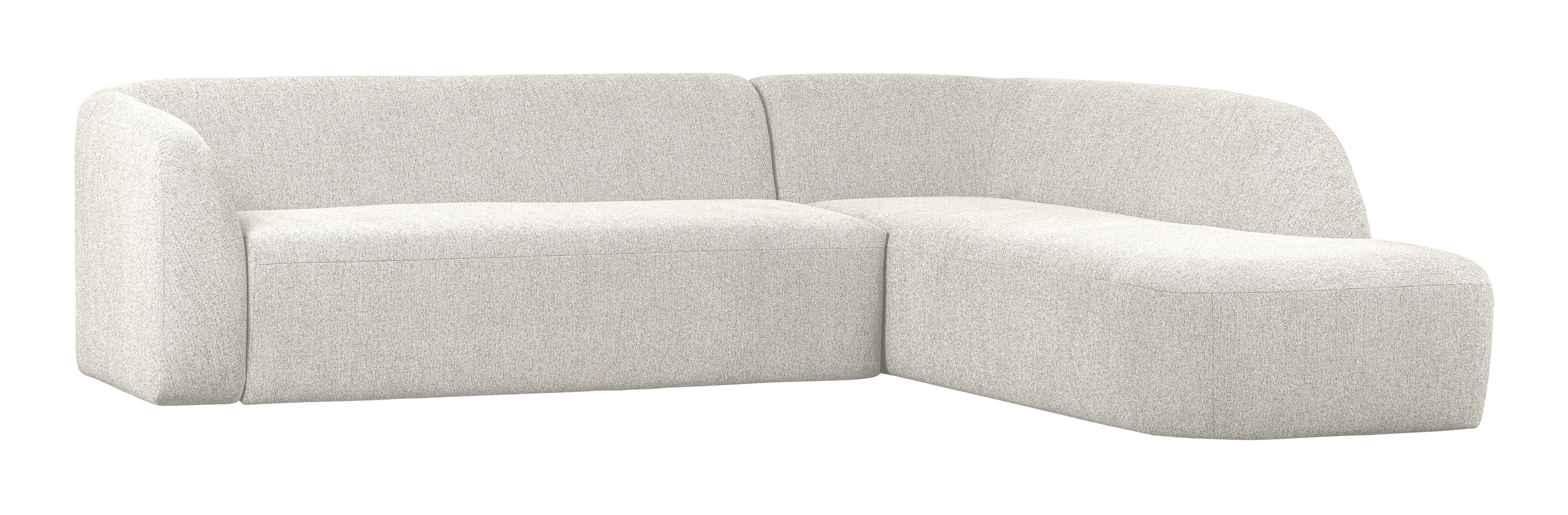 WOOOD Sloping Hoekbank Rechts – Pearl Melange: Modern comfort voor elke leefruimte