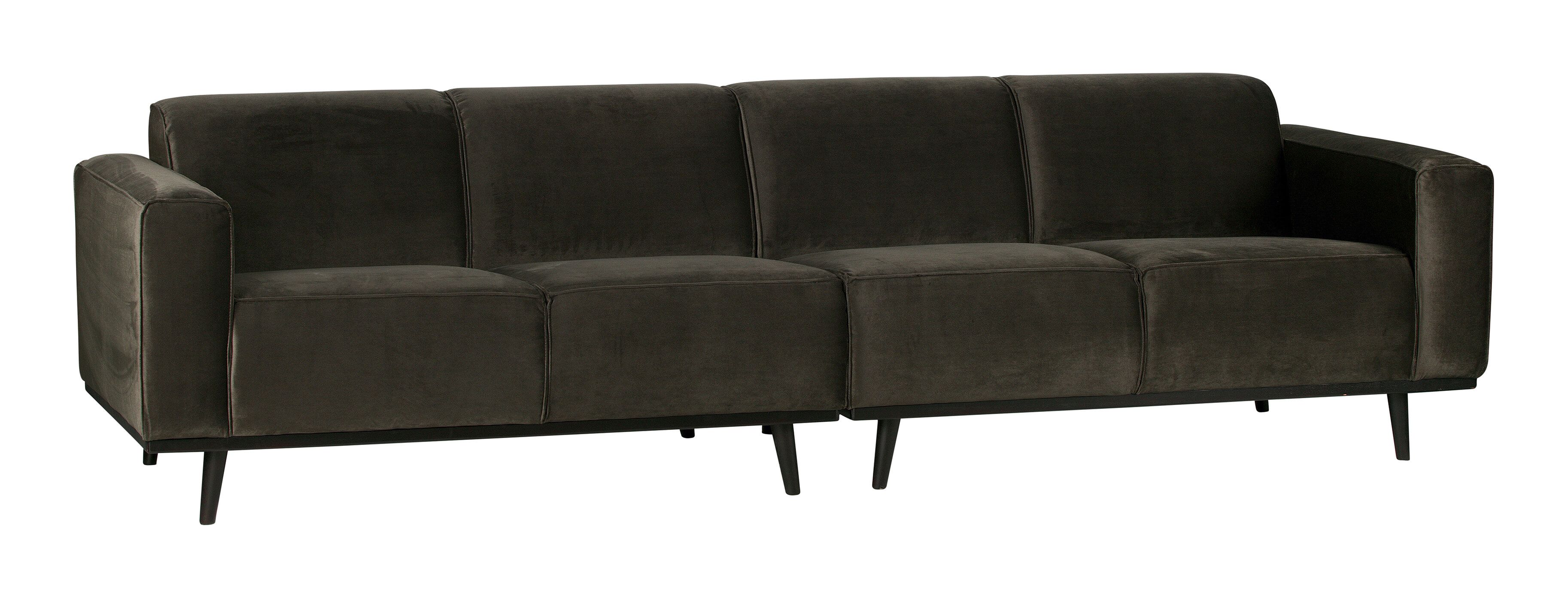 WOOOD Statement 4‑zit bank in warmgroen velvet – stijlvol, comfortabel & eenvoudig te monteren