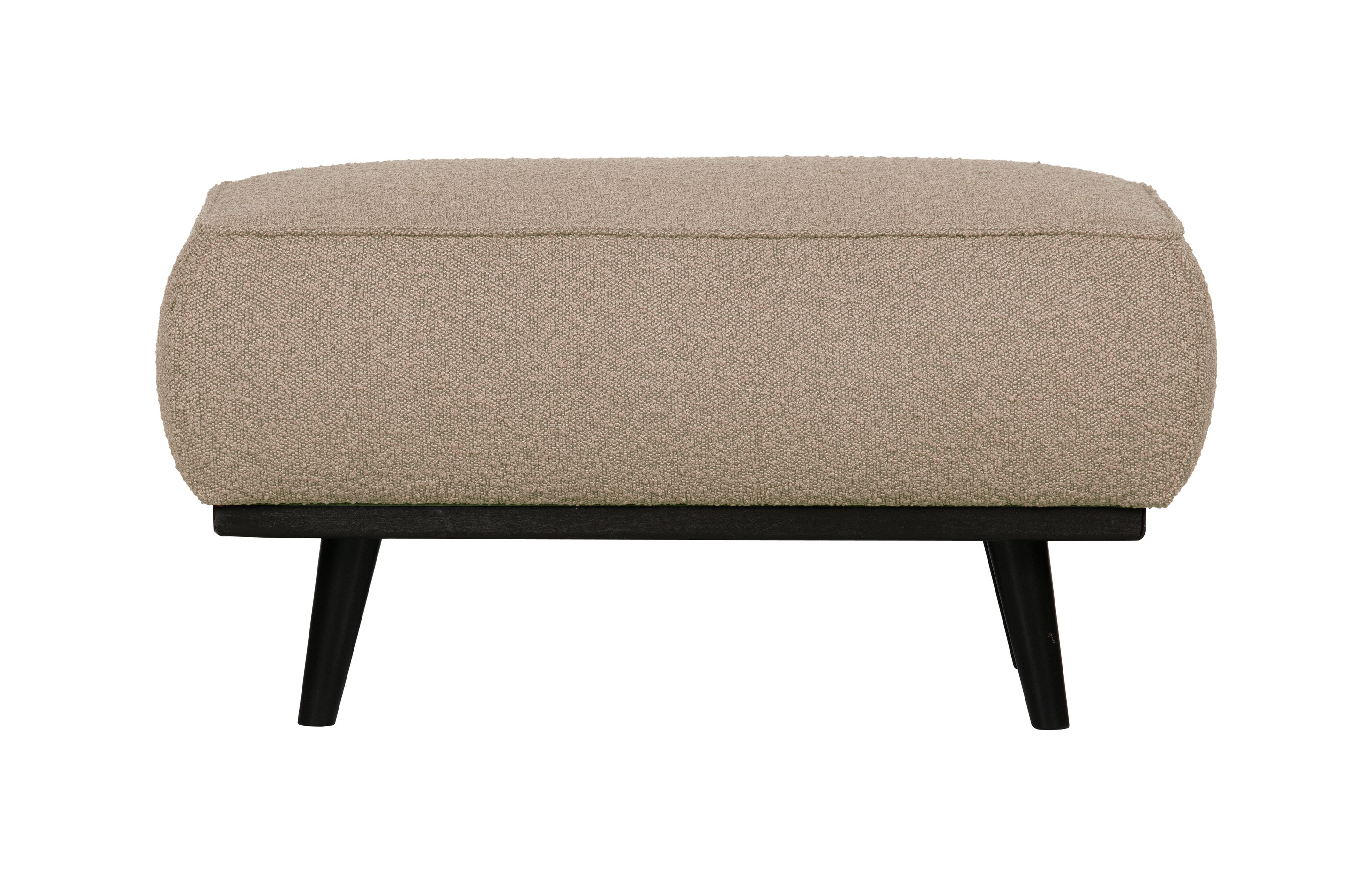 WOOOD Statement Hocker in Bouclé – Beige, Comfort en Elegantie