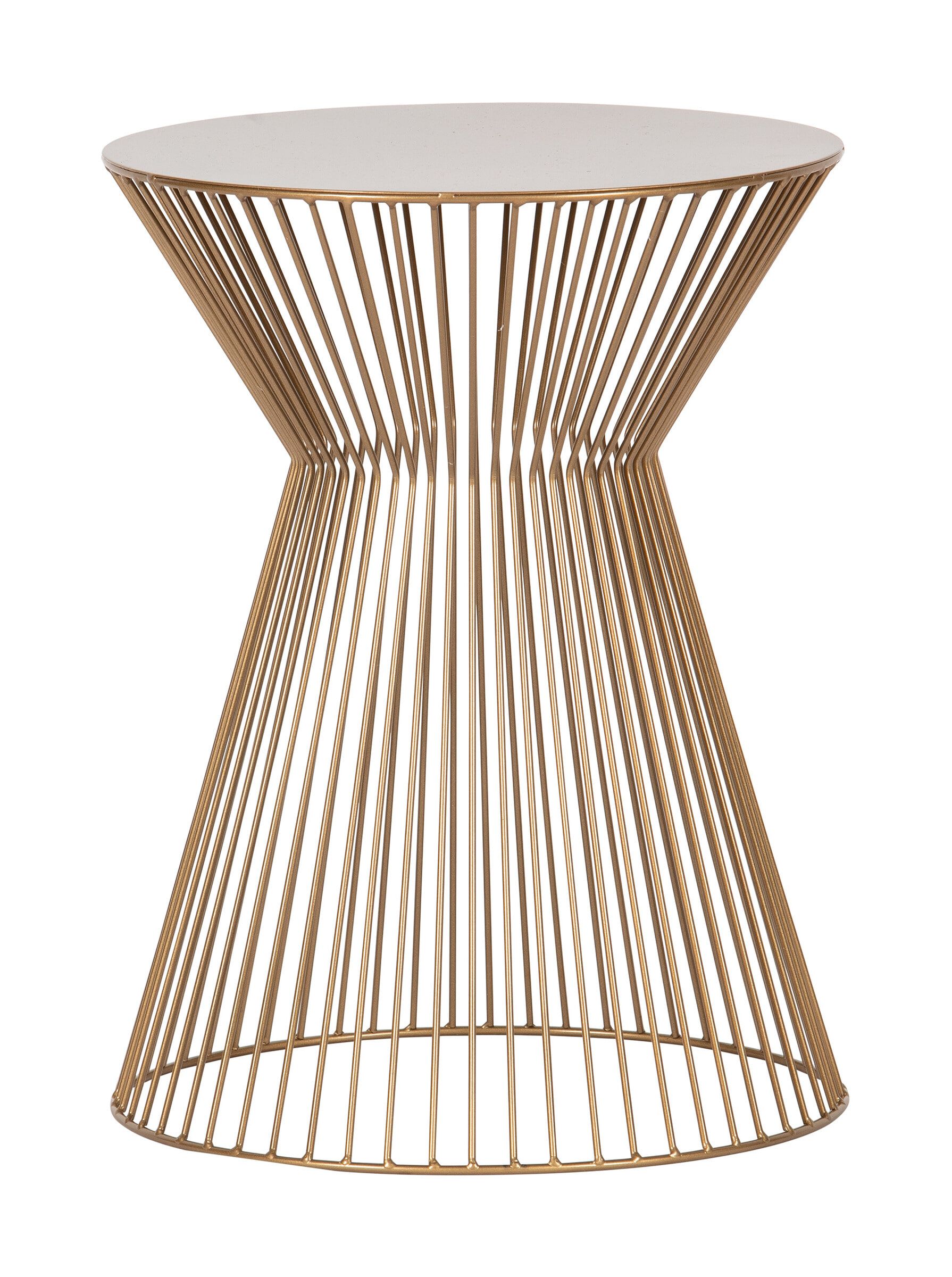 WOOOD Suus Bijzettafel 35 cm – Goud, Rond & Slank Design