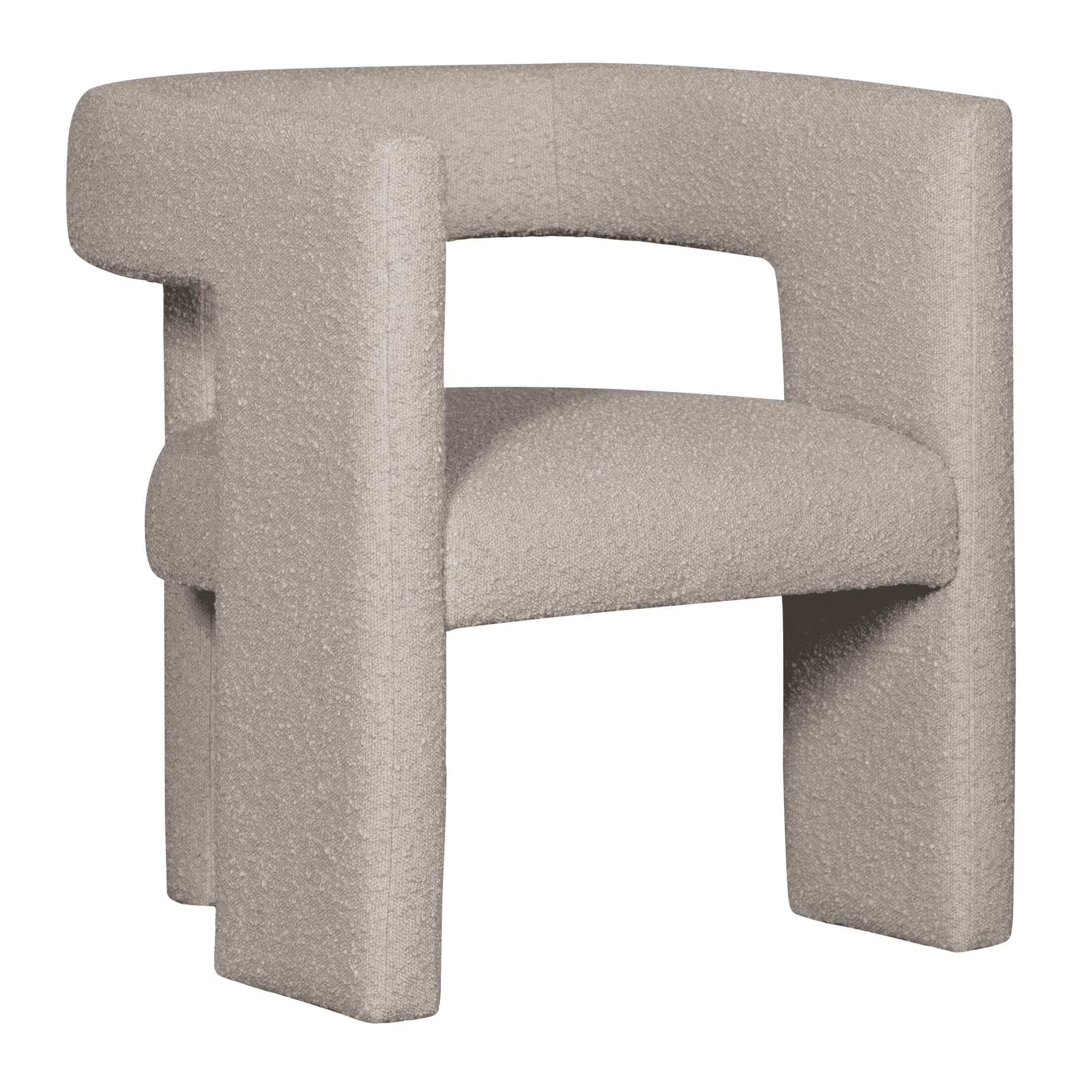 WOOOD Tiwa Fauteuil Bouclé – Comfort en Stijl in Beige