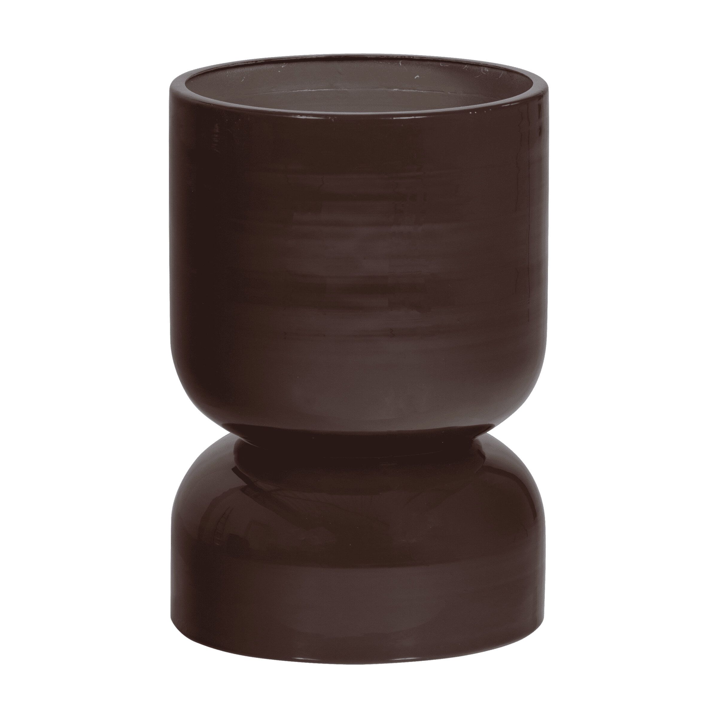 WOOOD Toval plantenpot Ø28 cm – Paars‑Bruin, modern high‑gloss design
