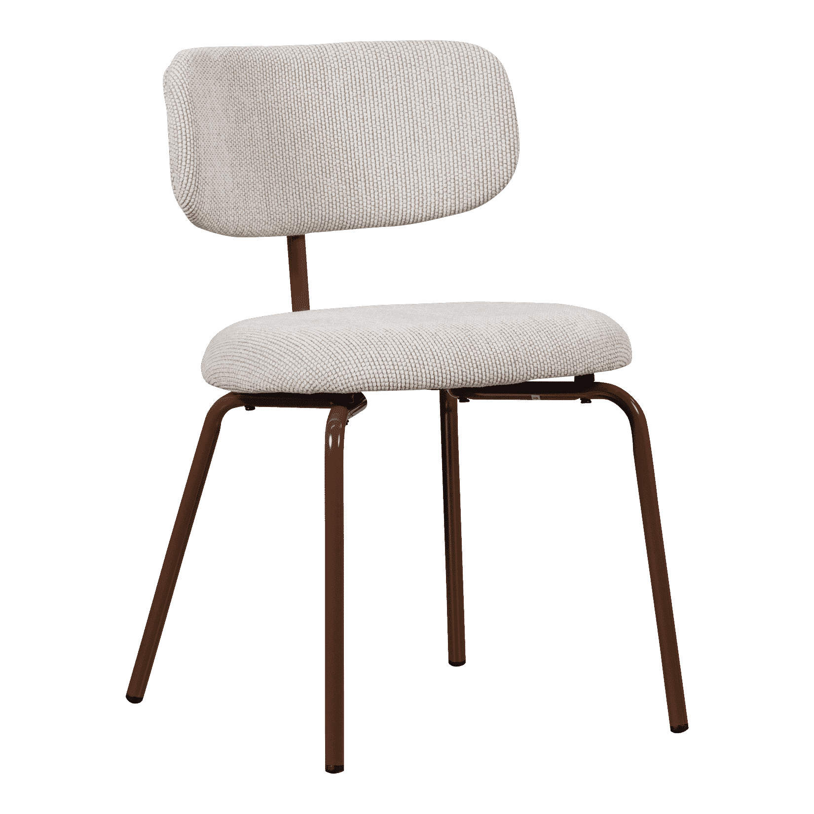 WOOOD Travis eetkamerstoel – geweven off white, modern comfort en stapelbaar