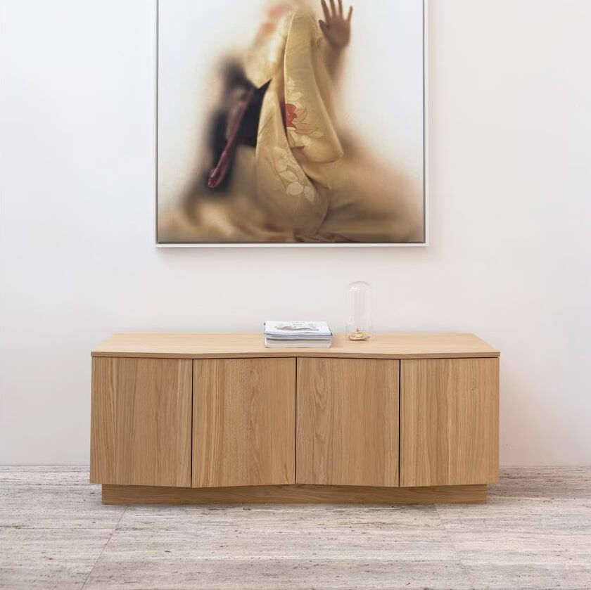 WOOOD TV-meubel Zuma Eikenhout 133 cm – Japandi, bruine afwerking