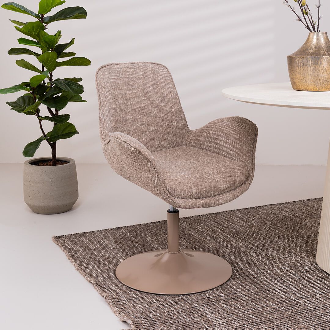 WOOOD Verstelbare Eetkamerstoel Marten – Strak design in zandkleur