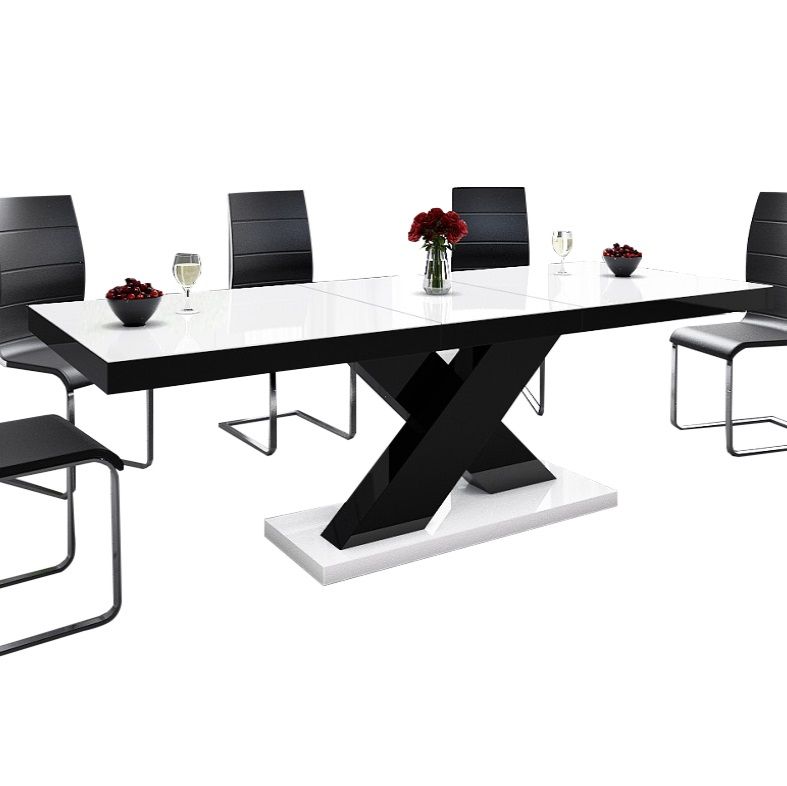 Xenon uitschuifbare eettafel 160–210 cm – modern design in hoogglans wit
