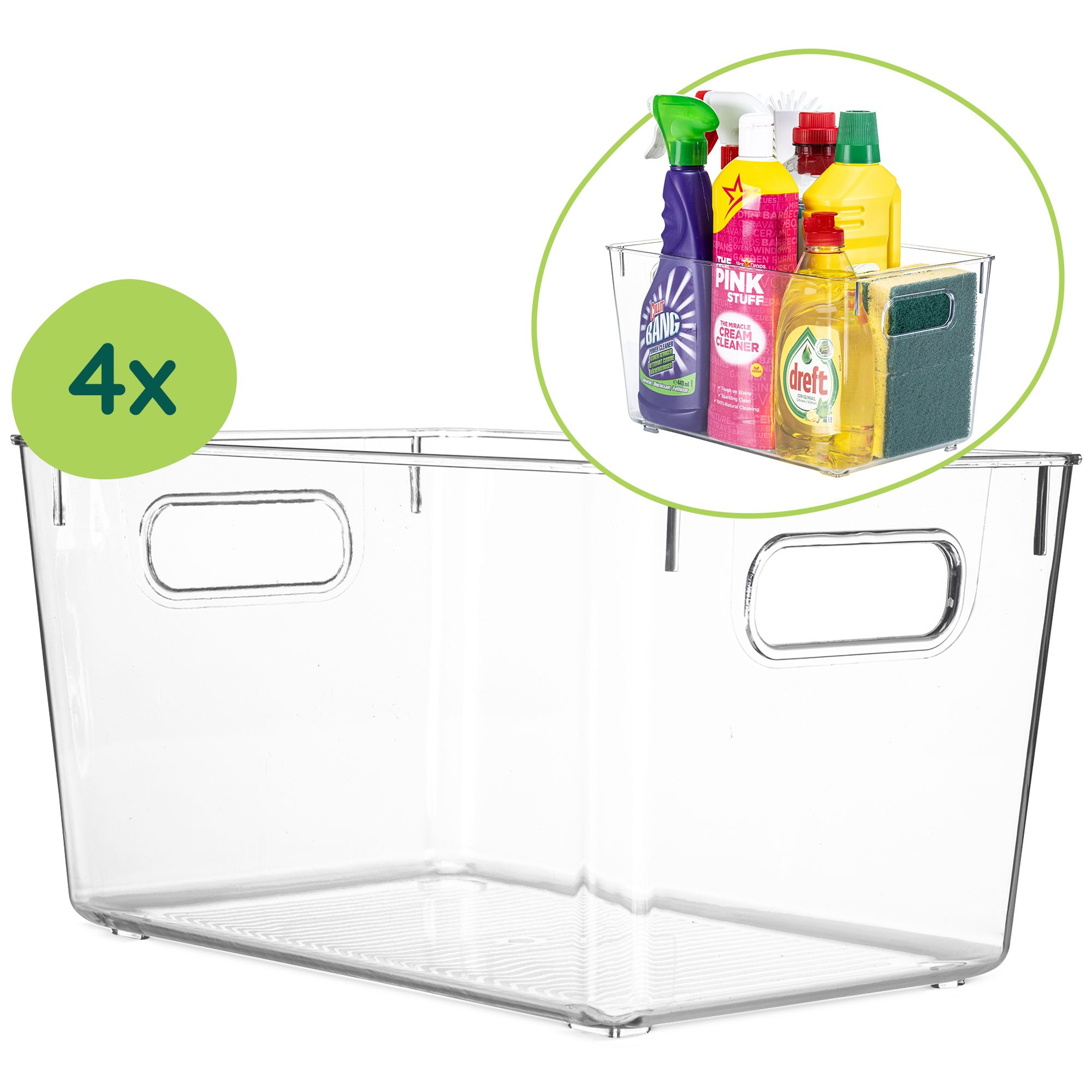 XIVADA Keukenkast Organizer Kato XL – Transparante PET Set van 4