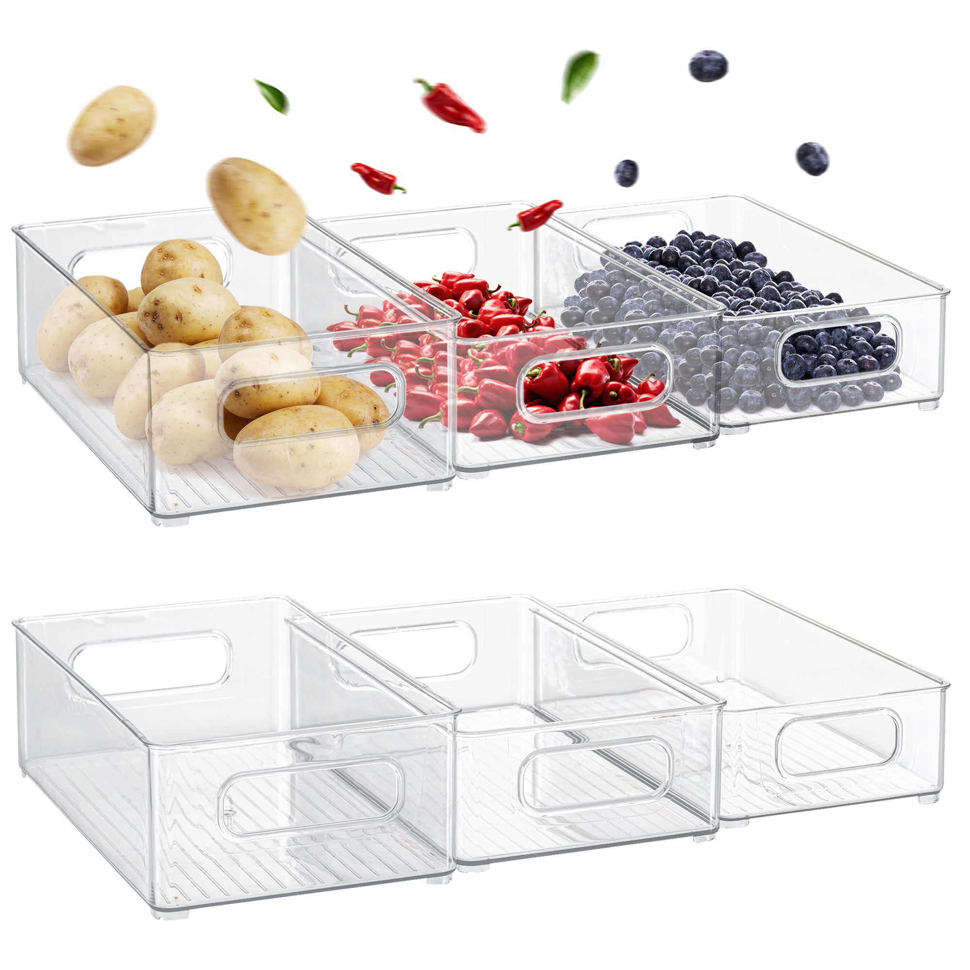 XIVADA Koelkast Organizer Tico – Stapelbare Transparante Opbergset (6 stuks)