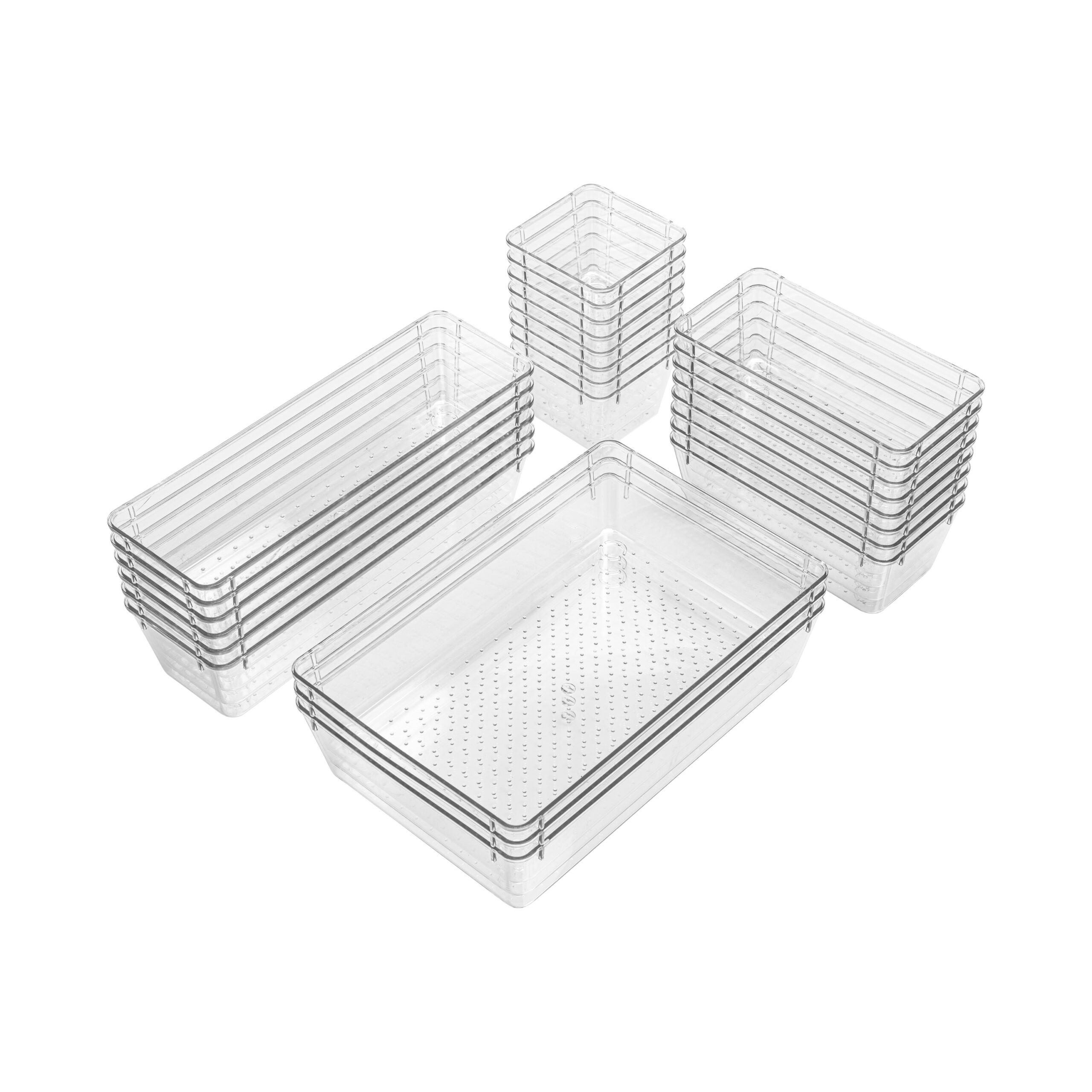 XIVADA Lade Organizer Set – 25 Transparante Opbergbakjes voor een Opgeruimde Lade