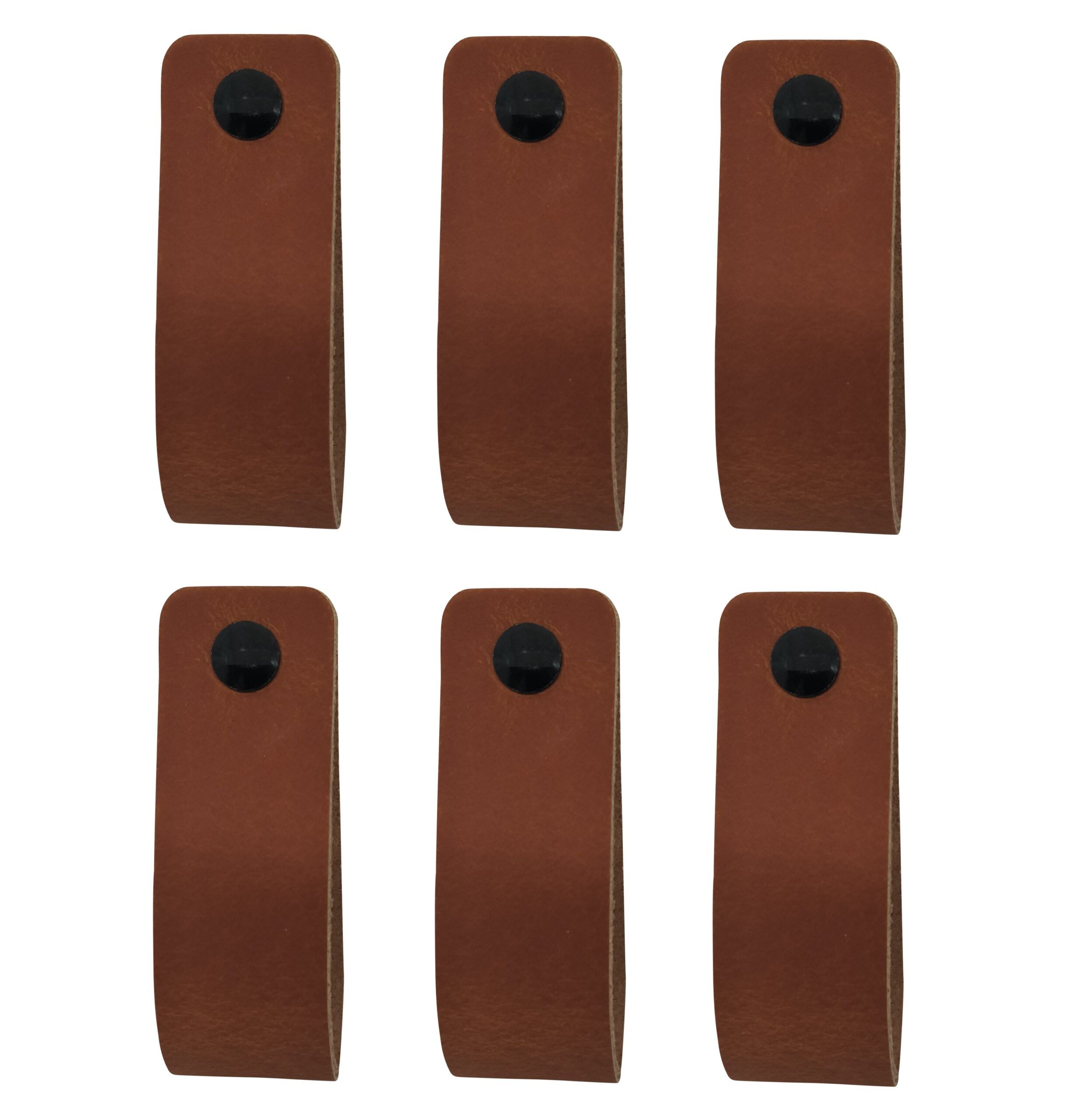 XIVADA Leren Handgreep Juqa – Cognac – Set van 6 | Stijlvolle Upgrade voor je Kast
