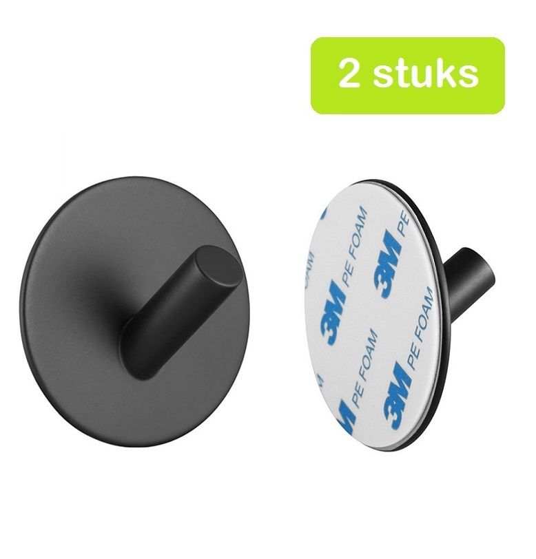 XIVADA Xavi Zelfklevende Handdoekhaakjes – strak RVS design, set van 2