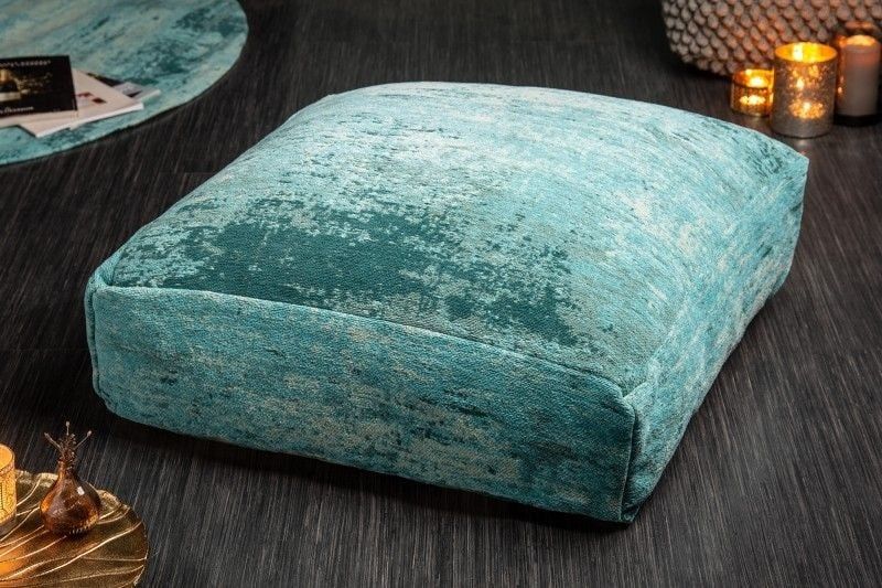 XL Design Vloerkussen Modern Art – Turquoise Abstract – 70 cm Comfort van Invicta Interior