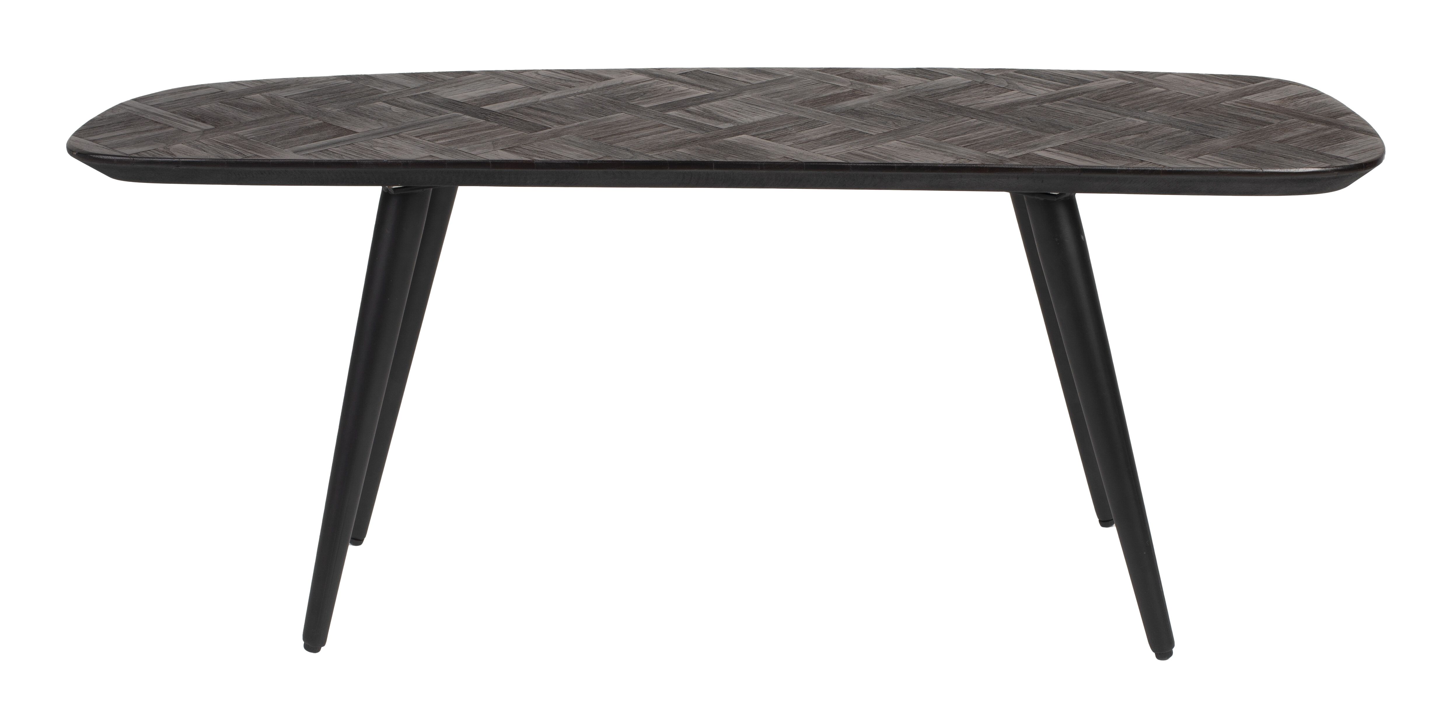 ZILT asymmetrisch halbankje van gerecycled teakhout – 118 cm, bruine tint