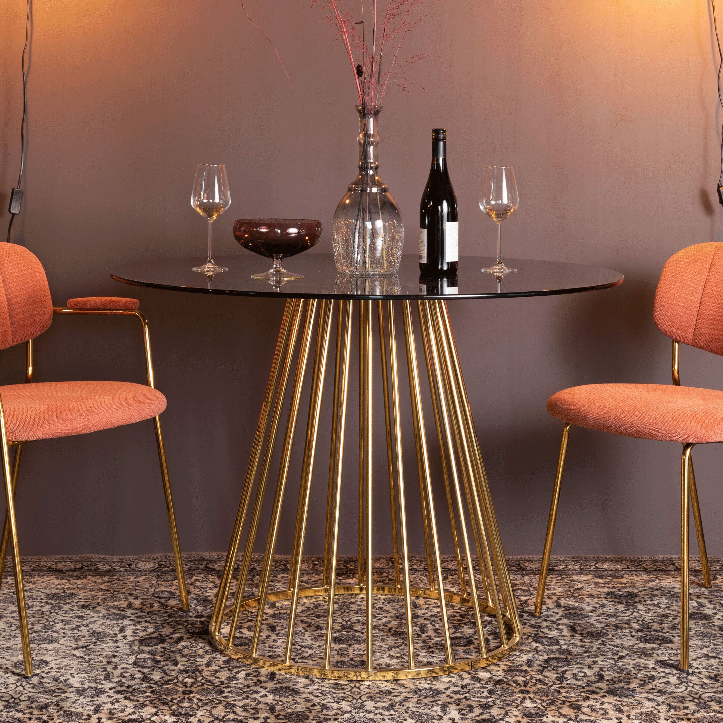 ZILT Bethe ronde eettafel 104 cm – gouden designklassieker