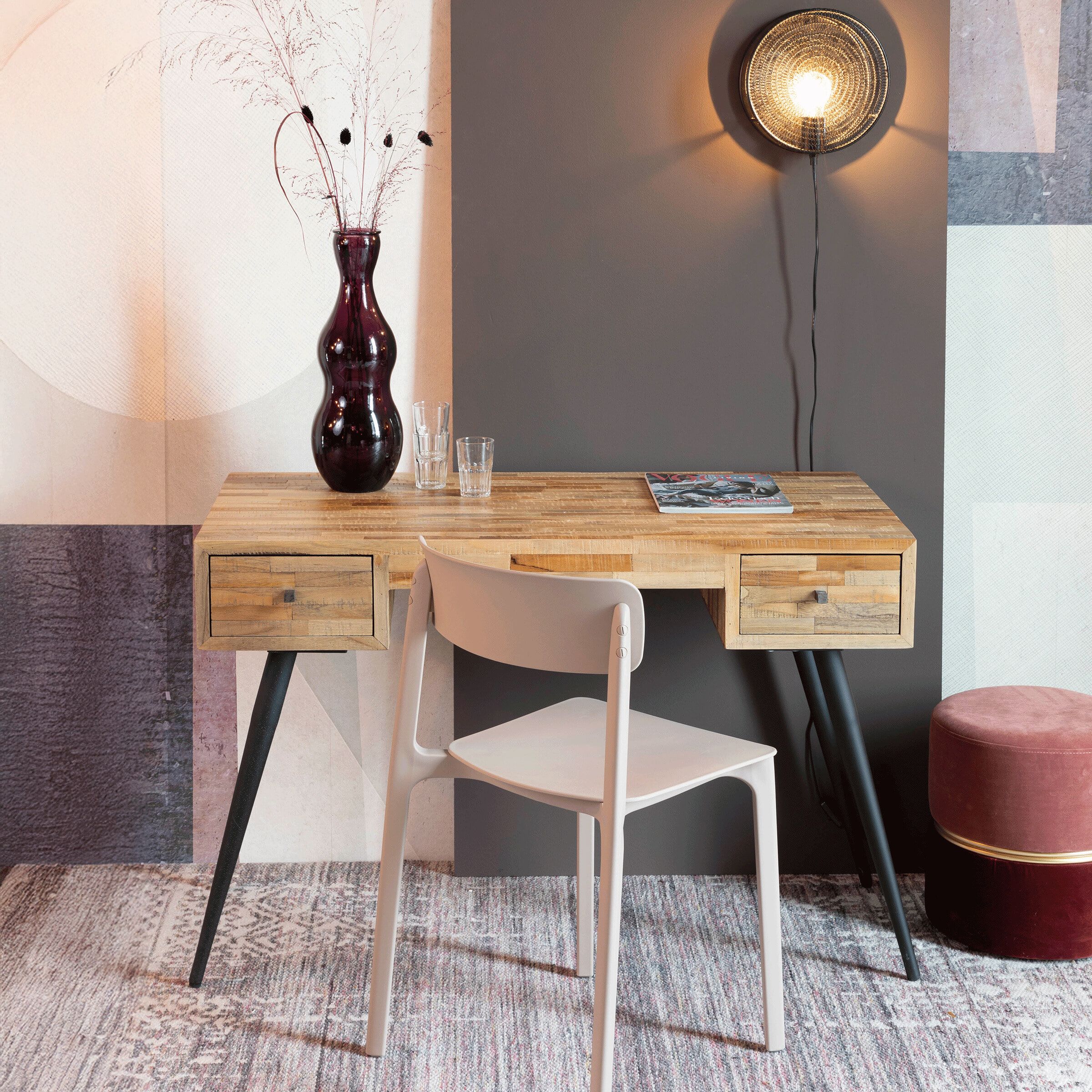 ZILT Cheslor Bureau met 2 Laden – Duurzaam Bruin Werkblad