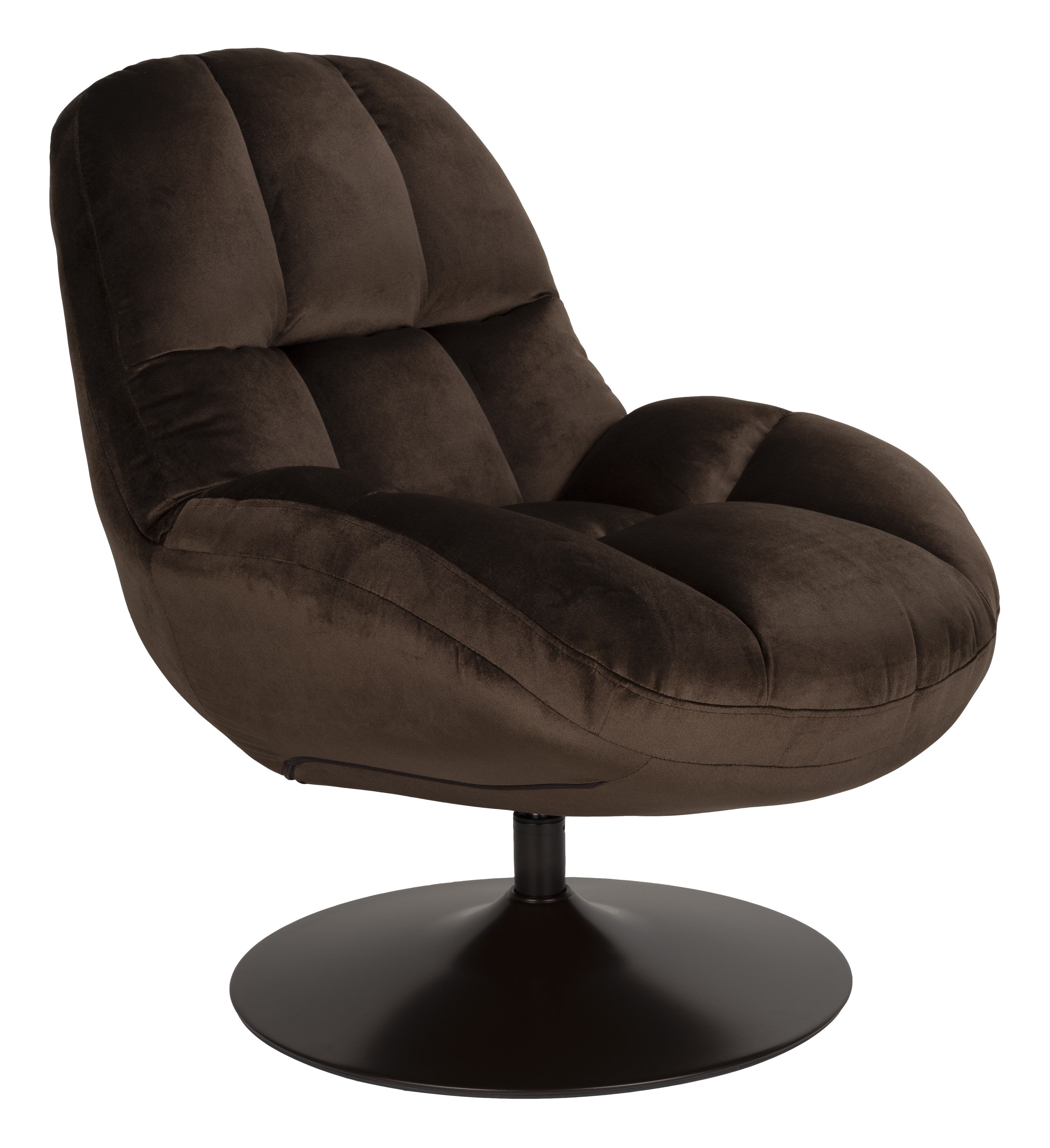 ZILT Draaifauteuil Samer Velvet – warme bruine comforttreffer voor elke woonkamer