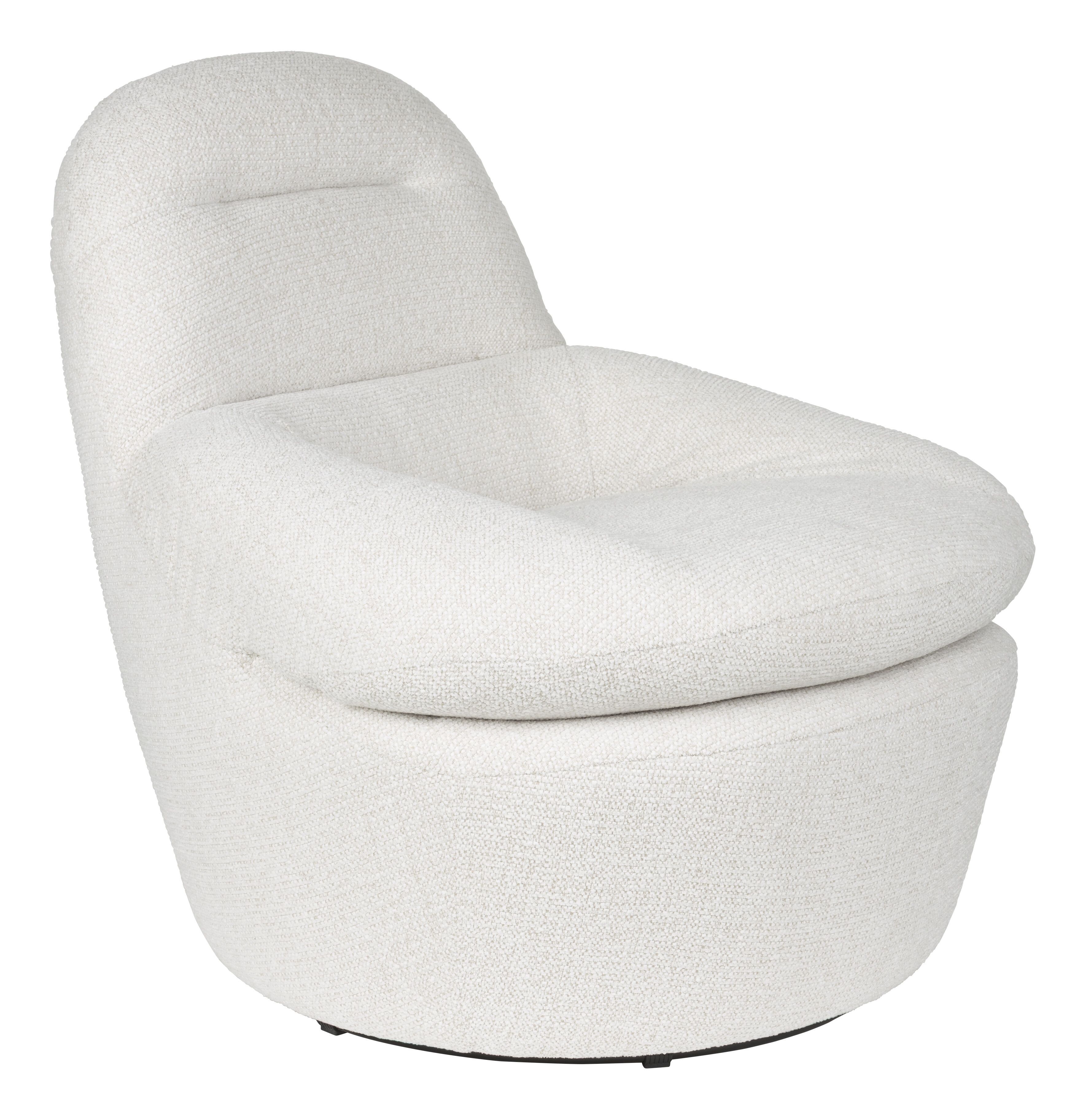 ZILT Draaifauteuil Vello Bouclé – Off White, de Strakke Rotatie-ervaring voor je Woonkamer