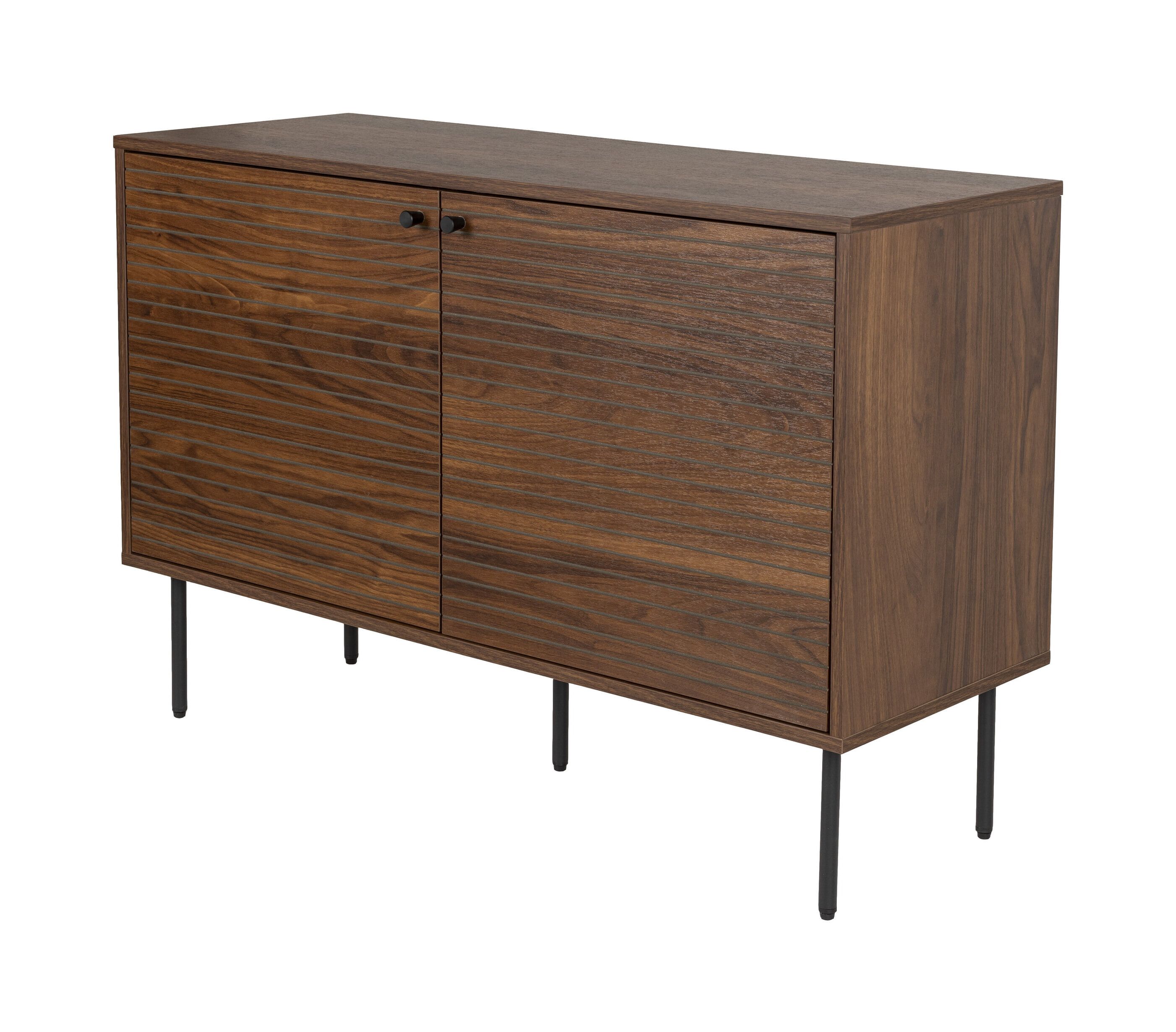 ZILT Dressoir Jarin – Stijlvol bruin MDF met ijzeren poten, 110 cm breed