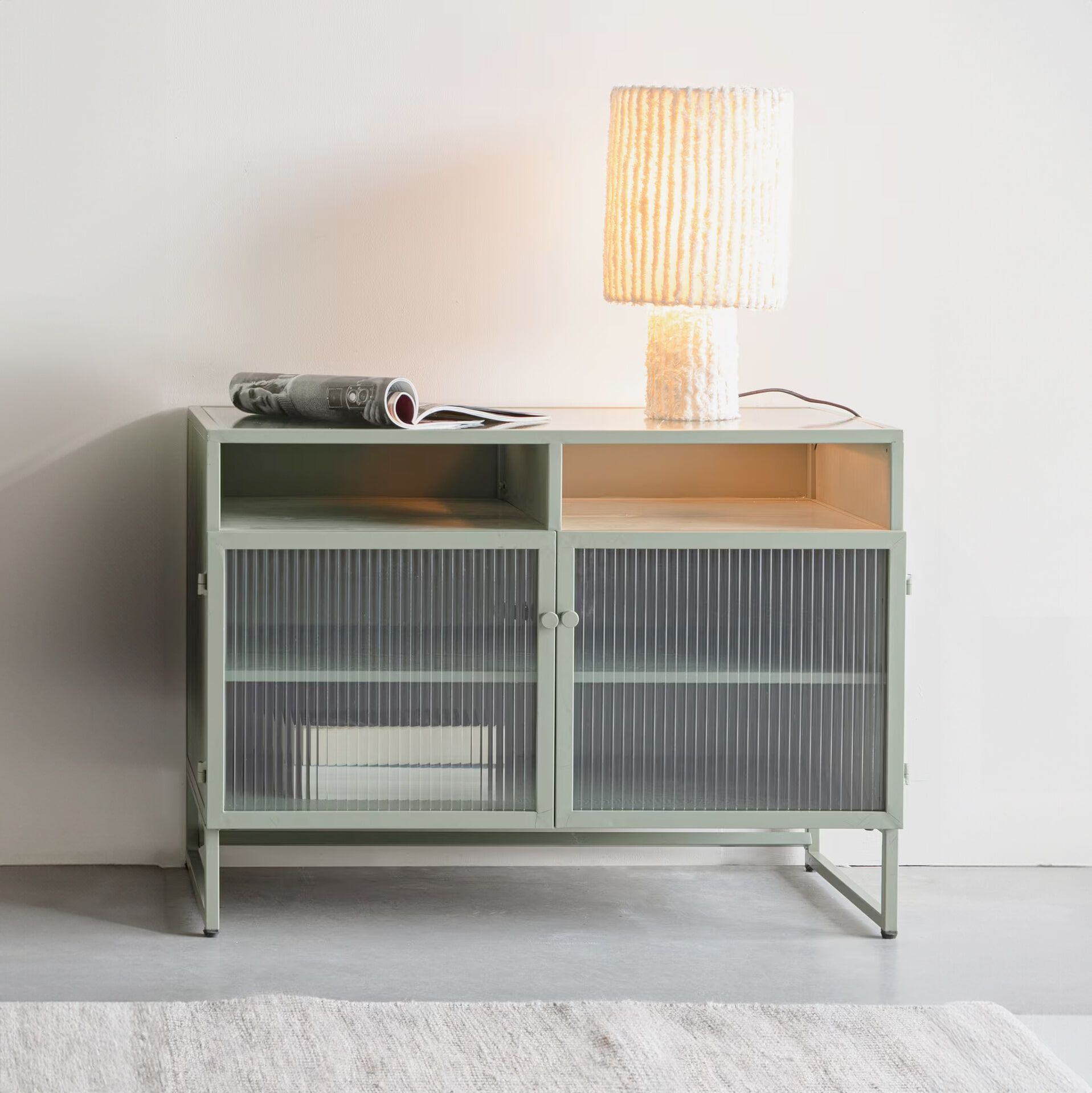 ZILT Dressoir Lislie – Lichtgroene opbergkast 80×58 cm voor een frisse leefruimte
