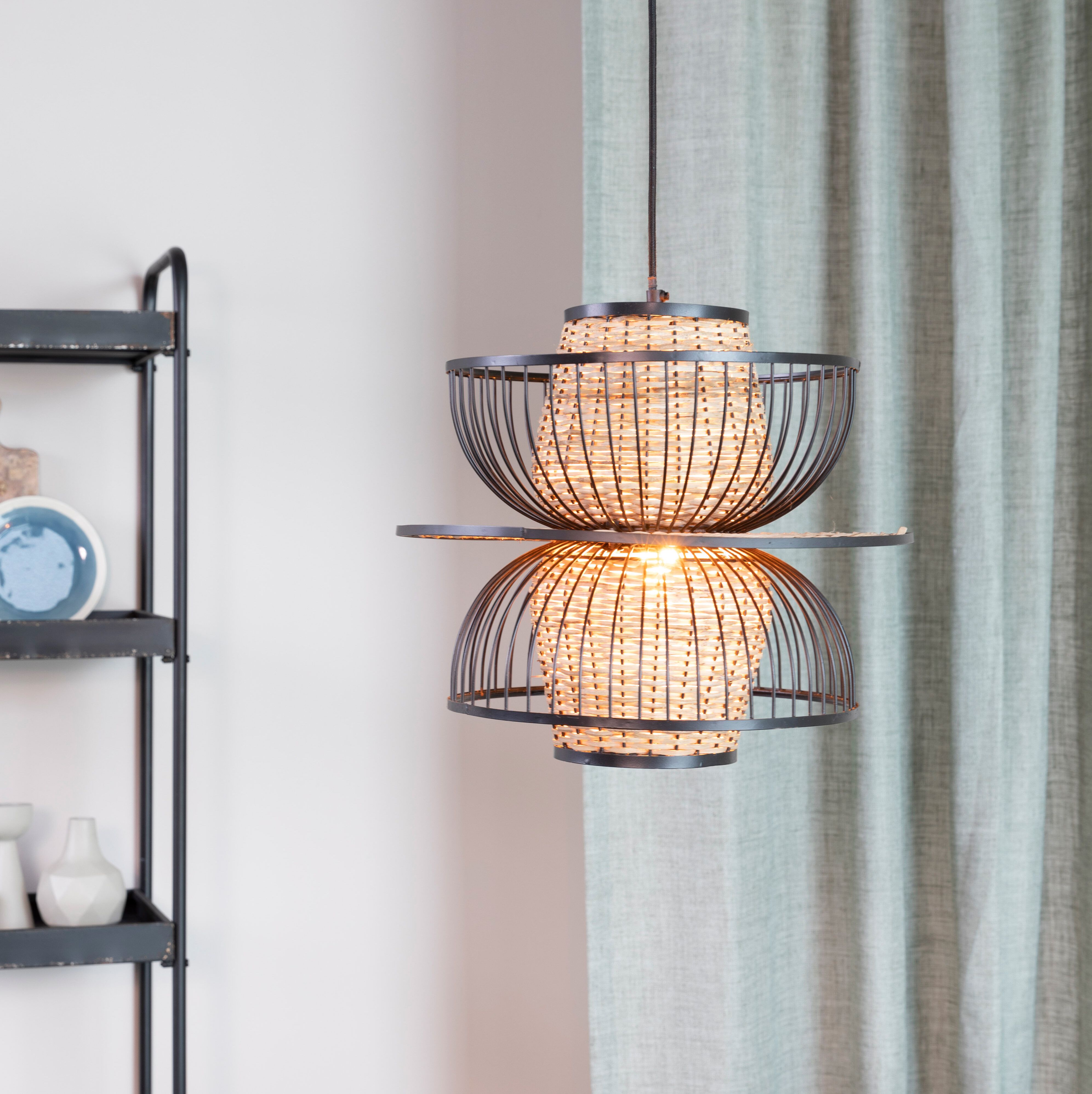 ZILT Hanglamp Helma – Modern Design met Warm Rietaccent