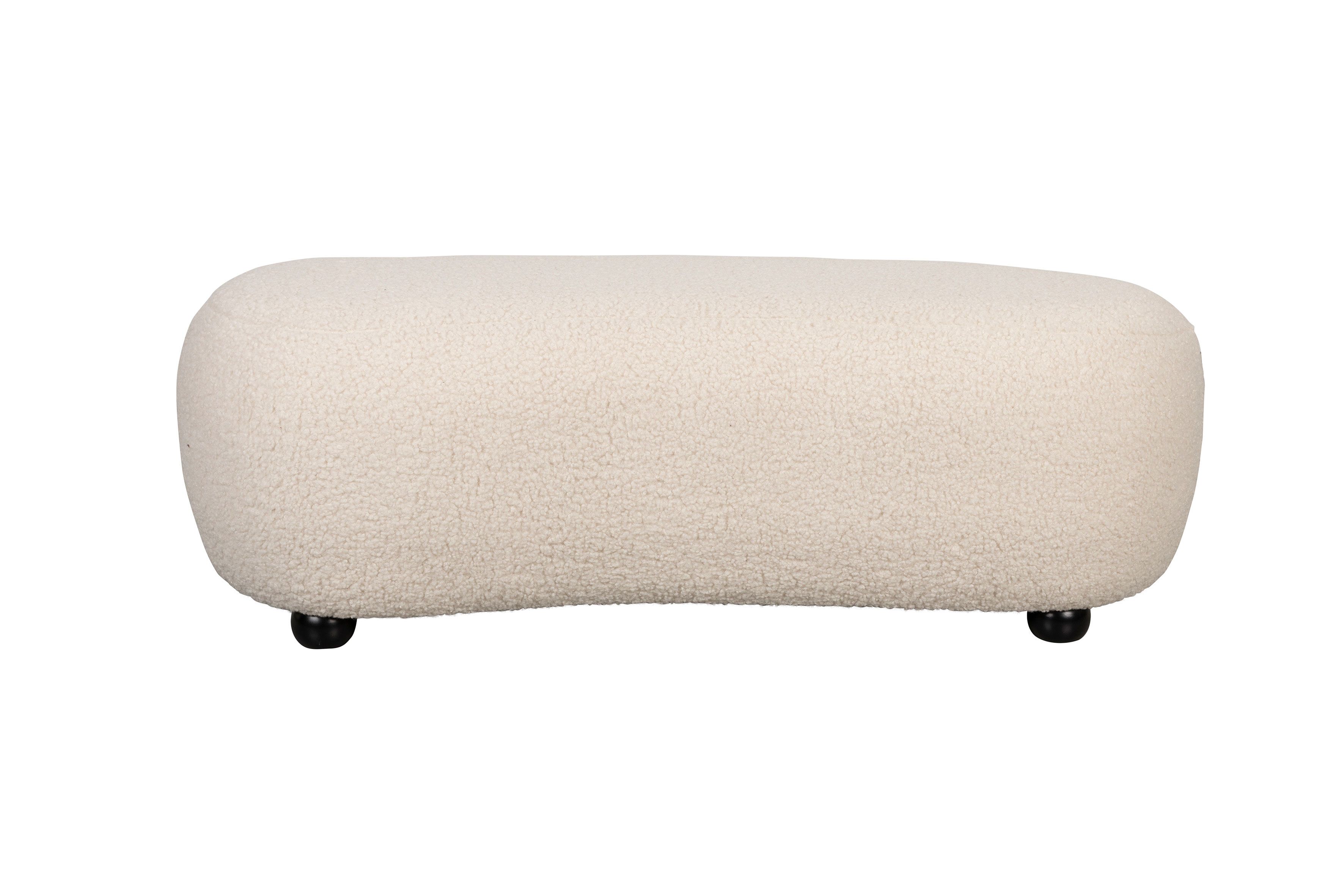 ZILT Hocker Cheron Teddy – Luxe witte poef voor een stijlvolle, comfortabele zit