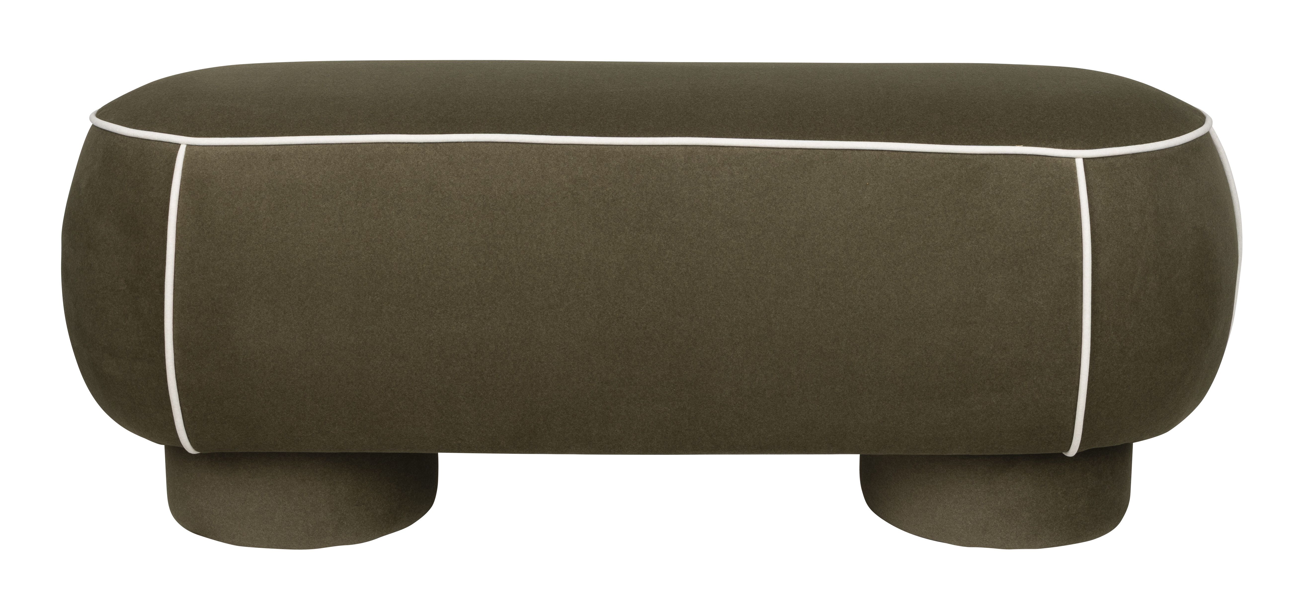 ZILT Jannetta hocker – Groene stofpoef 121 cm breed
