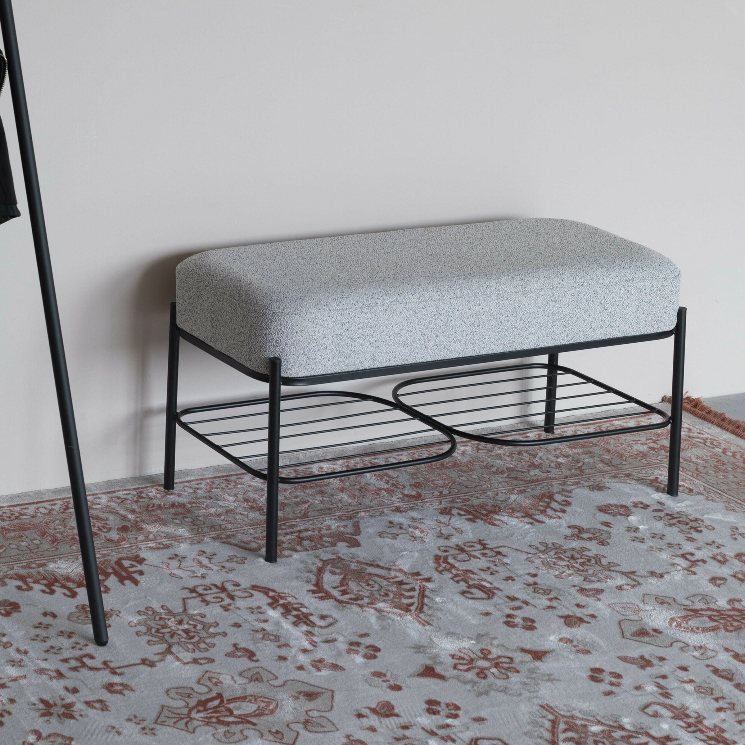 ZILT Kamron Bouclé halbank – 90 cm grijs, compact en stijlvol