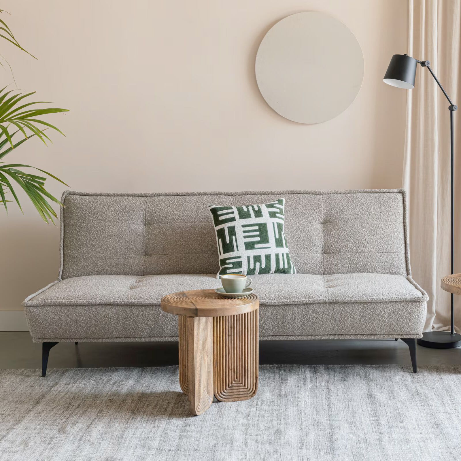 ZILT Monae Bouclé Slaapbank – Luxe & Praktisch in Beige