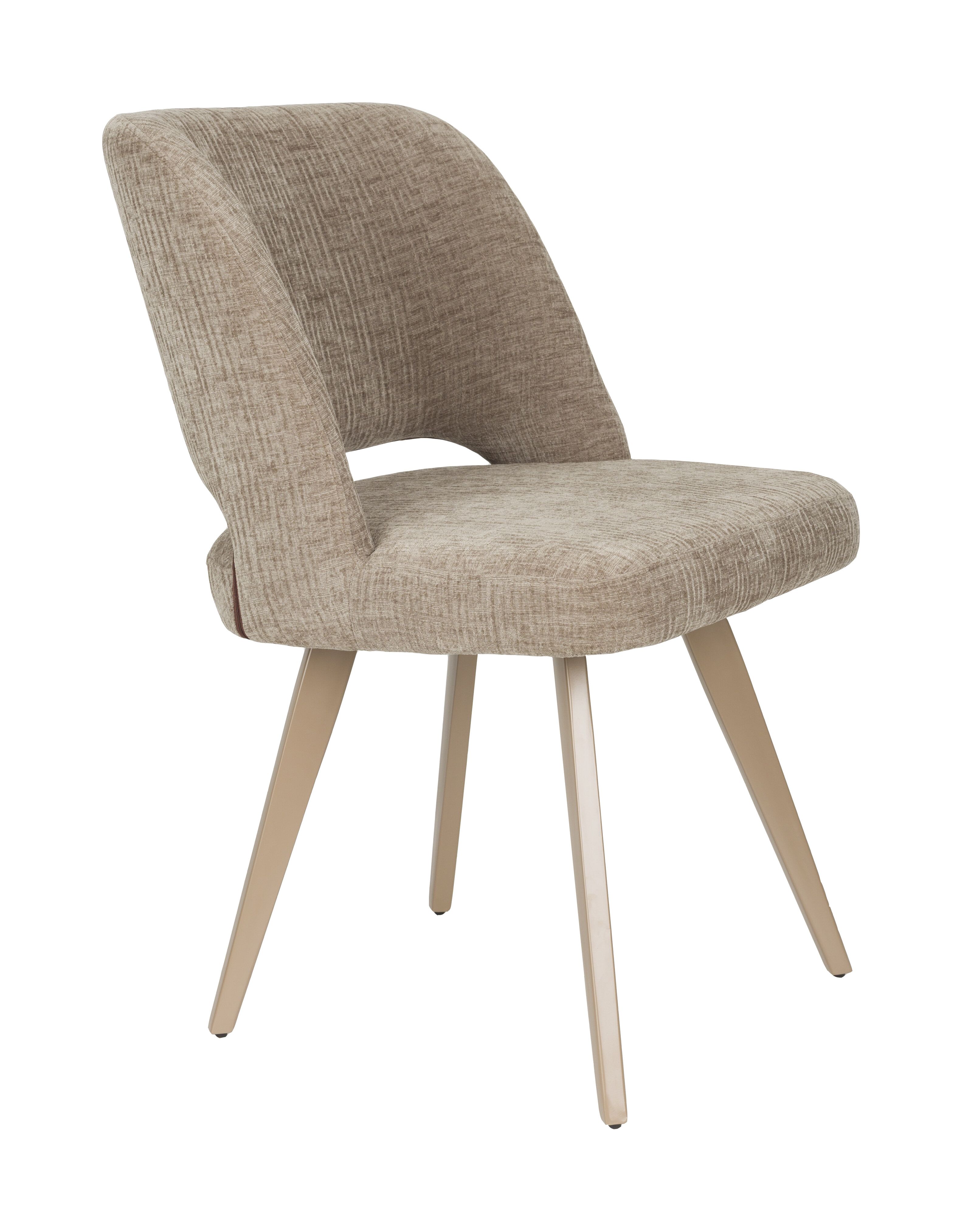 ZILT Nohemi Chenille eetkamerstoel – warme bruine elegantie voor elke tafel