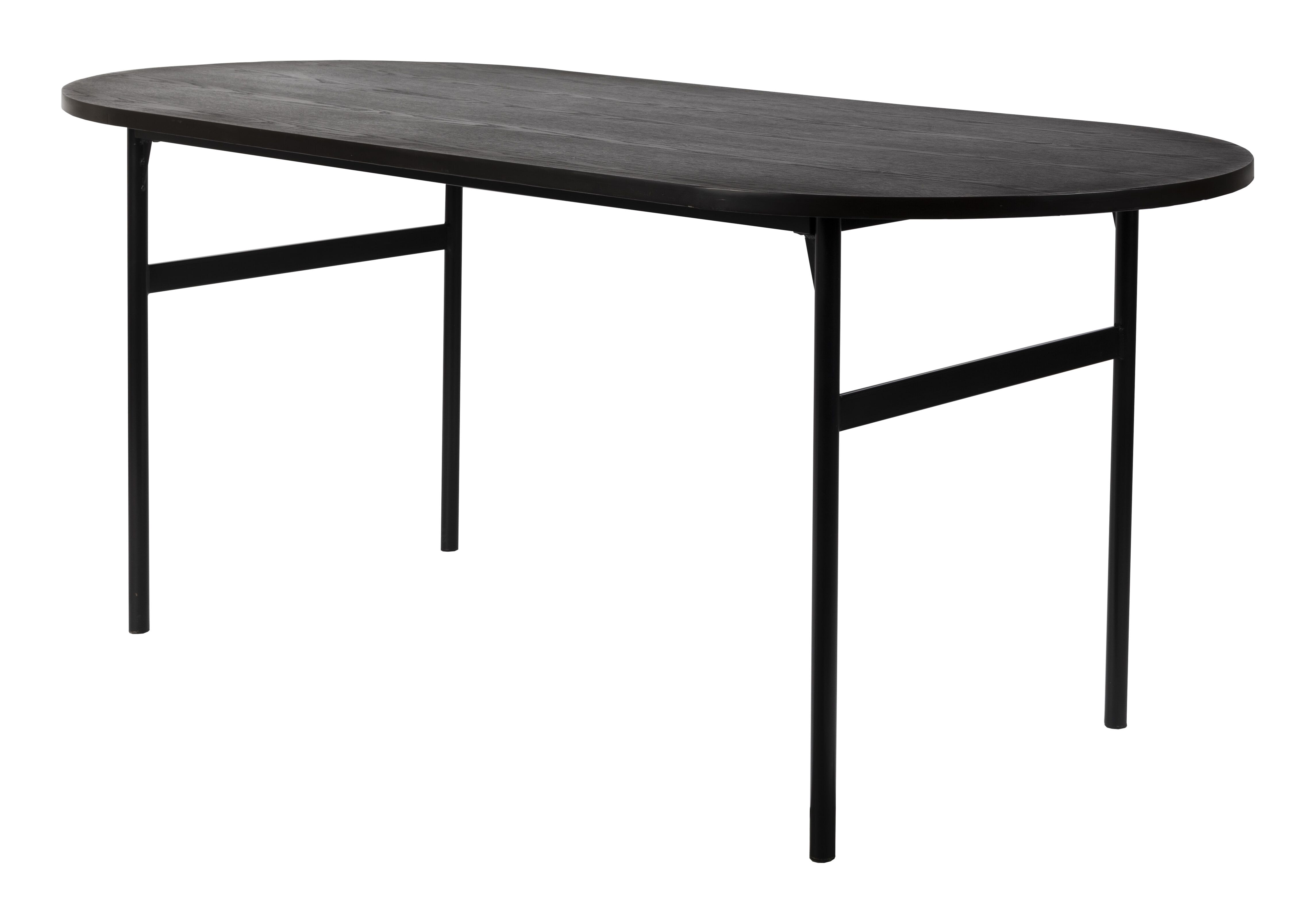 ZILT Ovale Eettafel Aditya – Strakke Zwarte Elegantie voor een Stijlvolle Gezinsmaaltijd
