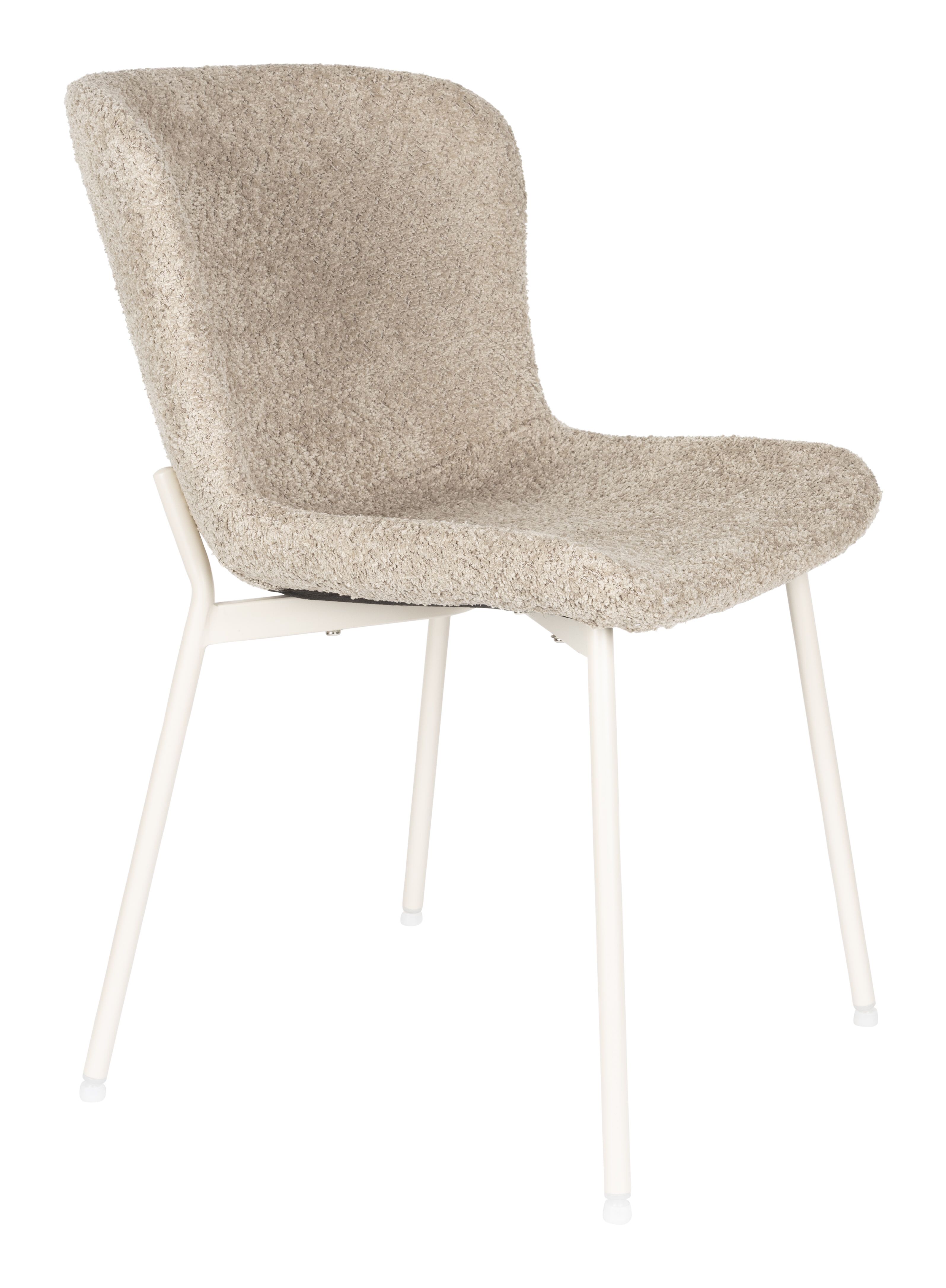 ZILT Sharyl Chenille Eetkamerstoel – Beige, tijdloze comfort voor elke tafel