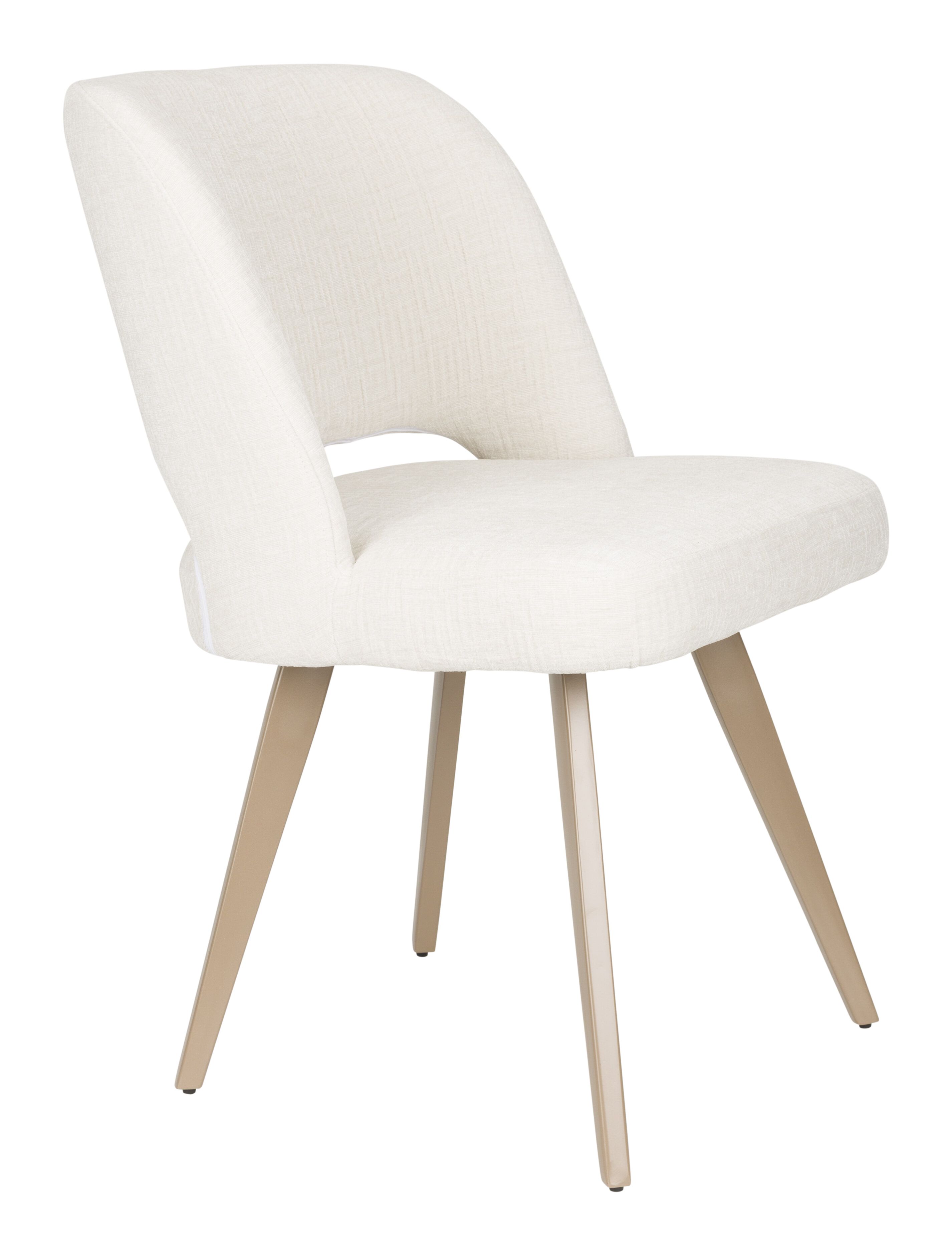 ZILT Tanesha Chenille eetkamerstoel – Elegante witte zitplaats voor elke tafel