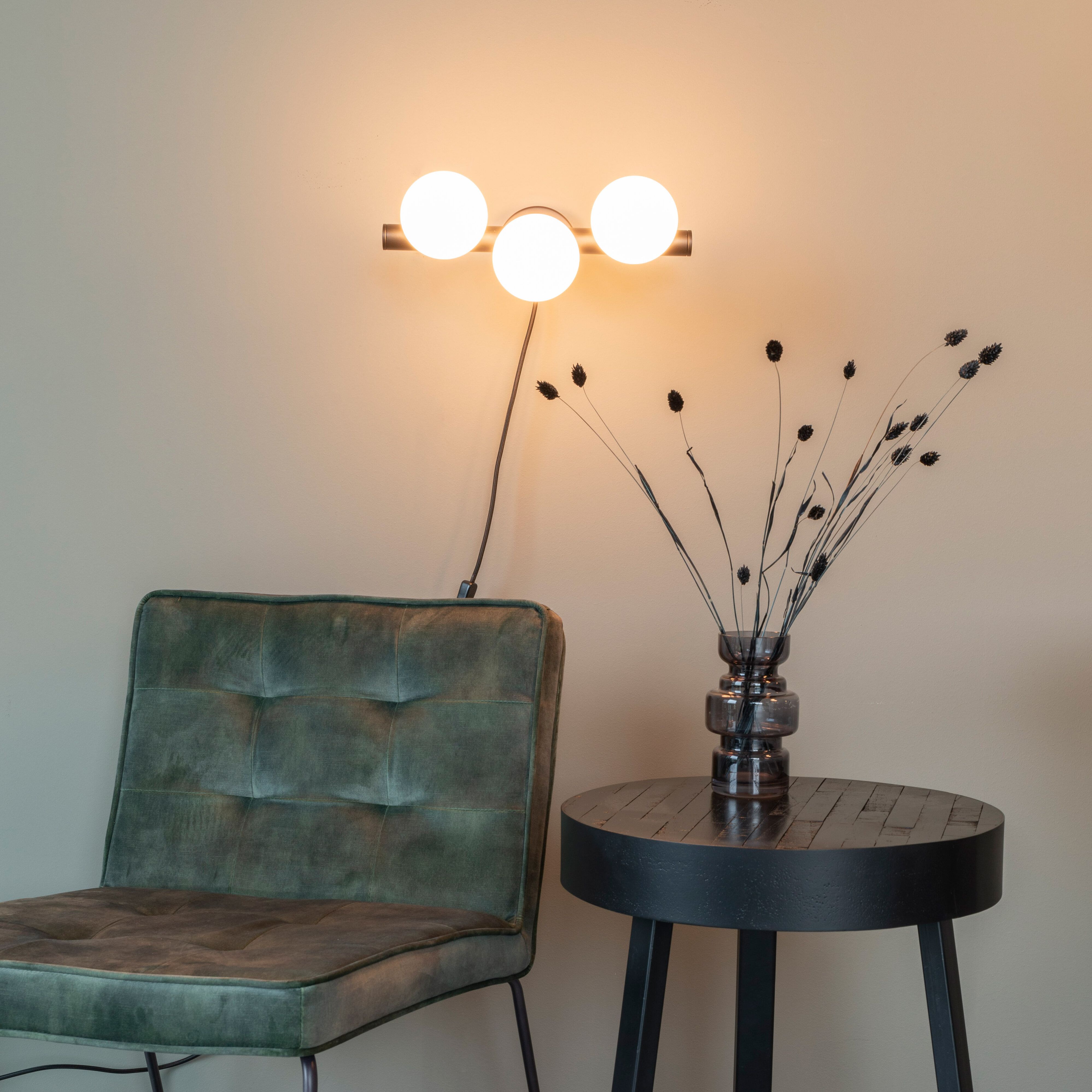ZILT Wandlamp Monique – Strakke 3‑lampen wandverlichting in wit