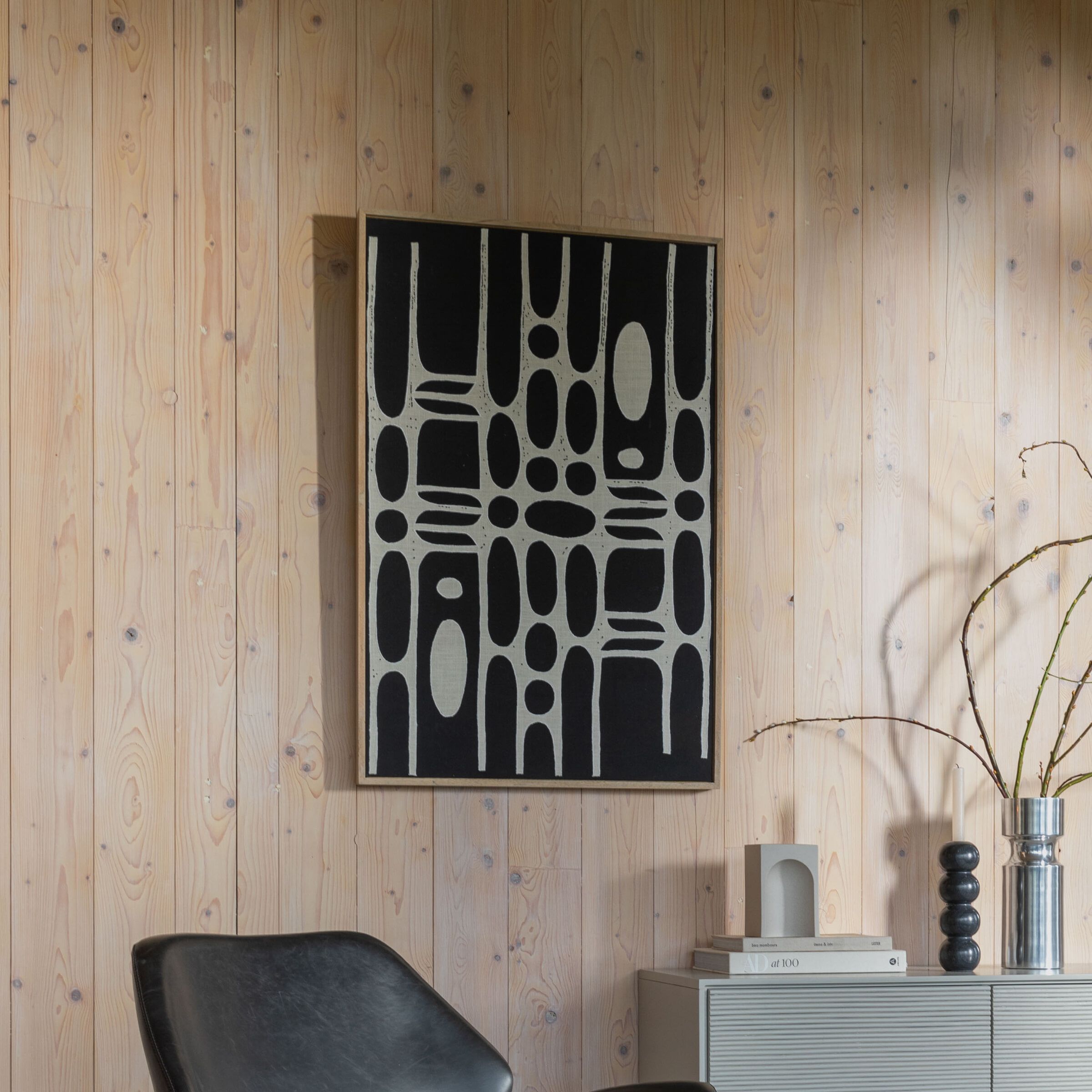 Zuiver Halo Wanddecoratie – Zwart, 104 × 68 cm
