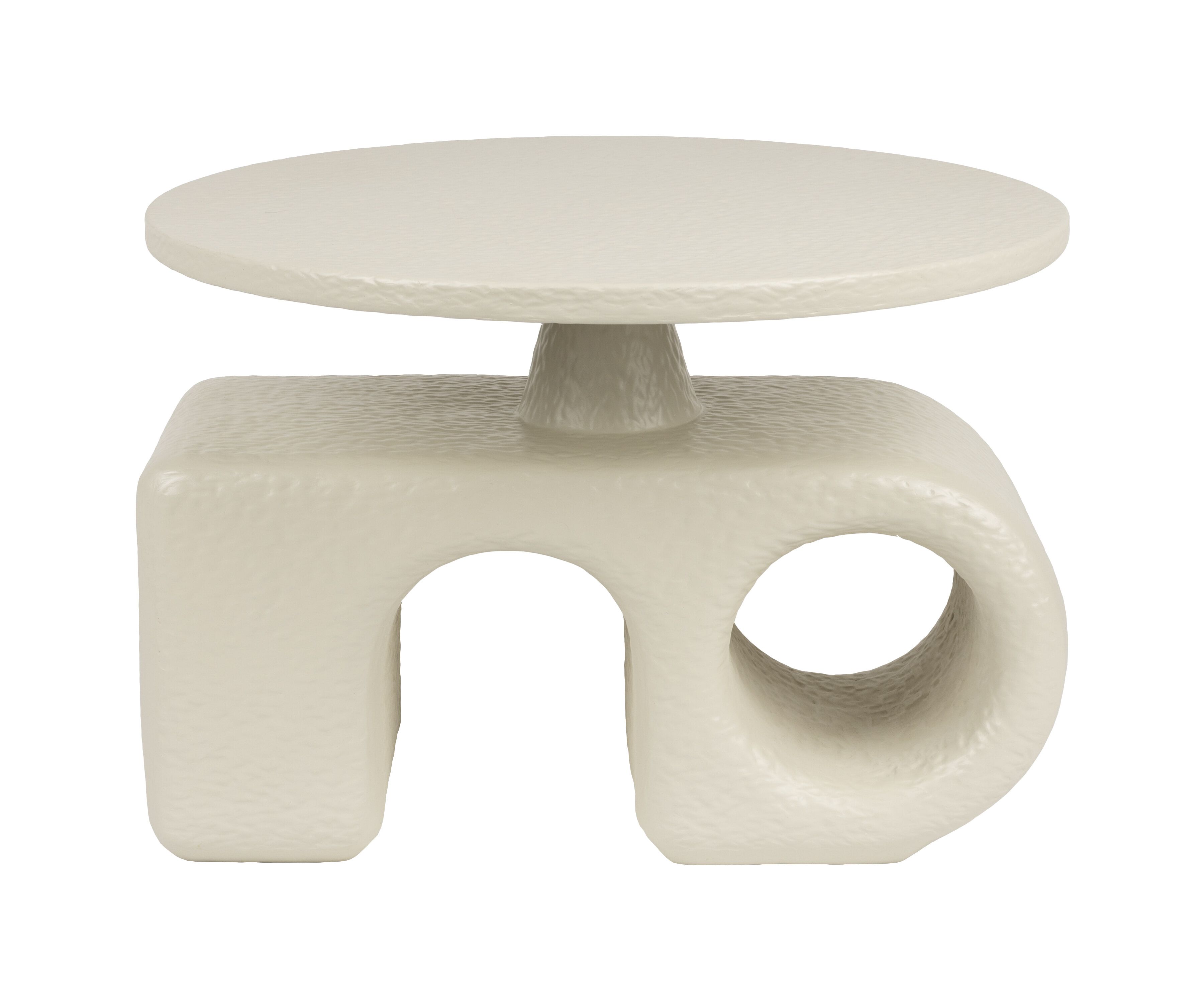 Zuiver Hermit Resin Bijzettafel – Ronde Beige 58 cm