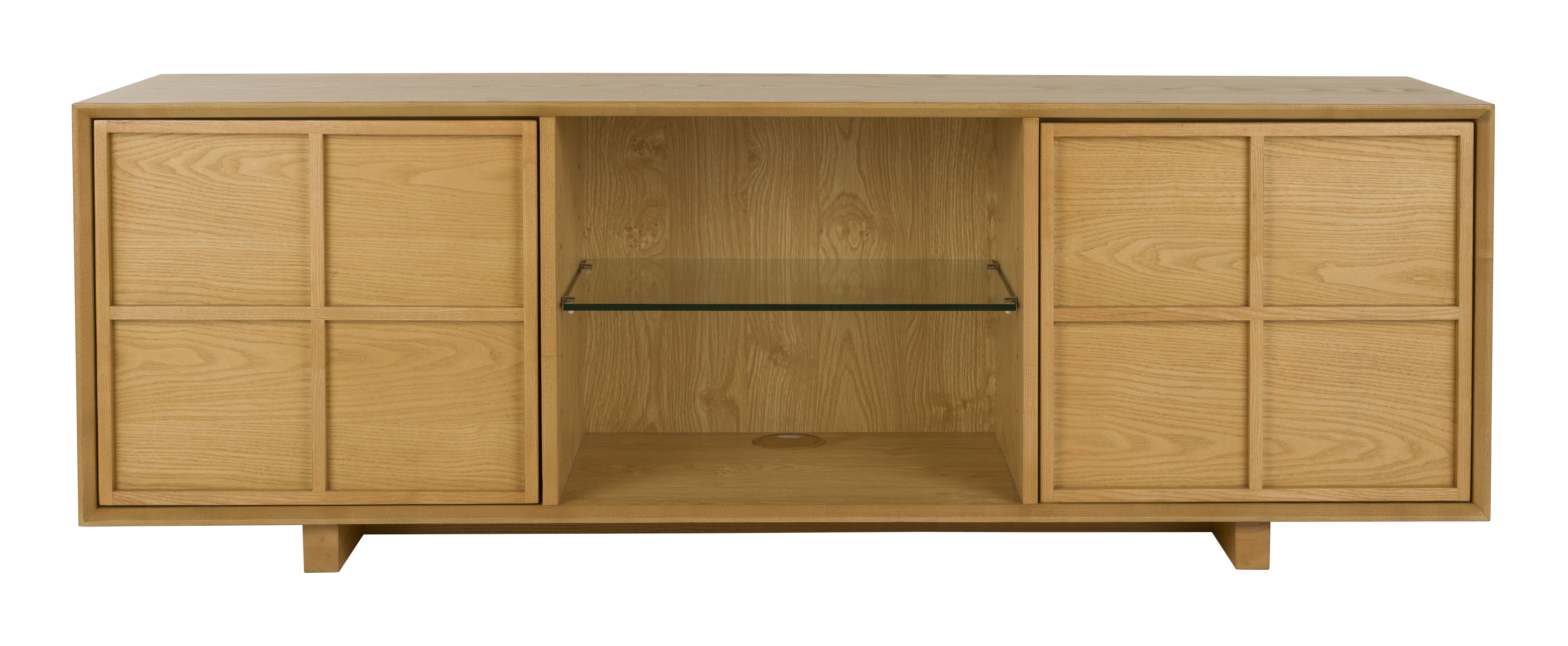 Zuiver TV‑meubel Raster – massief essenhout, 160 cm, naturel