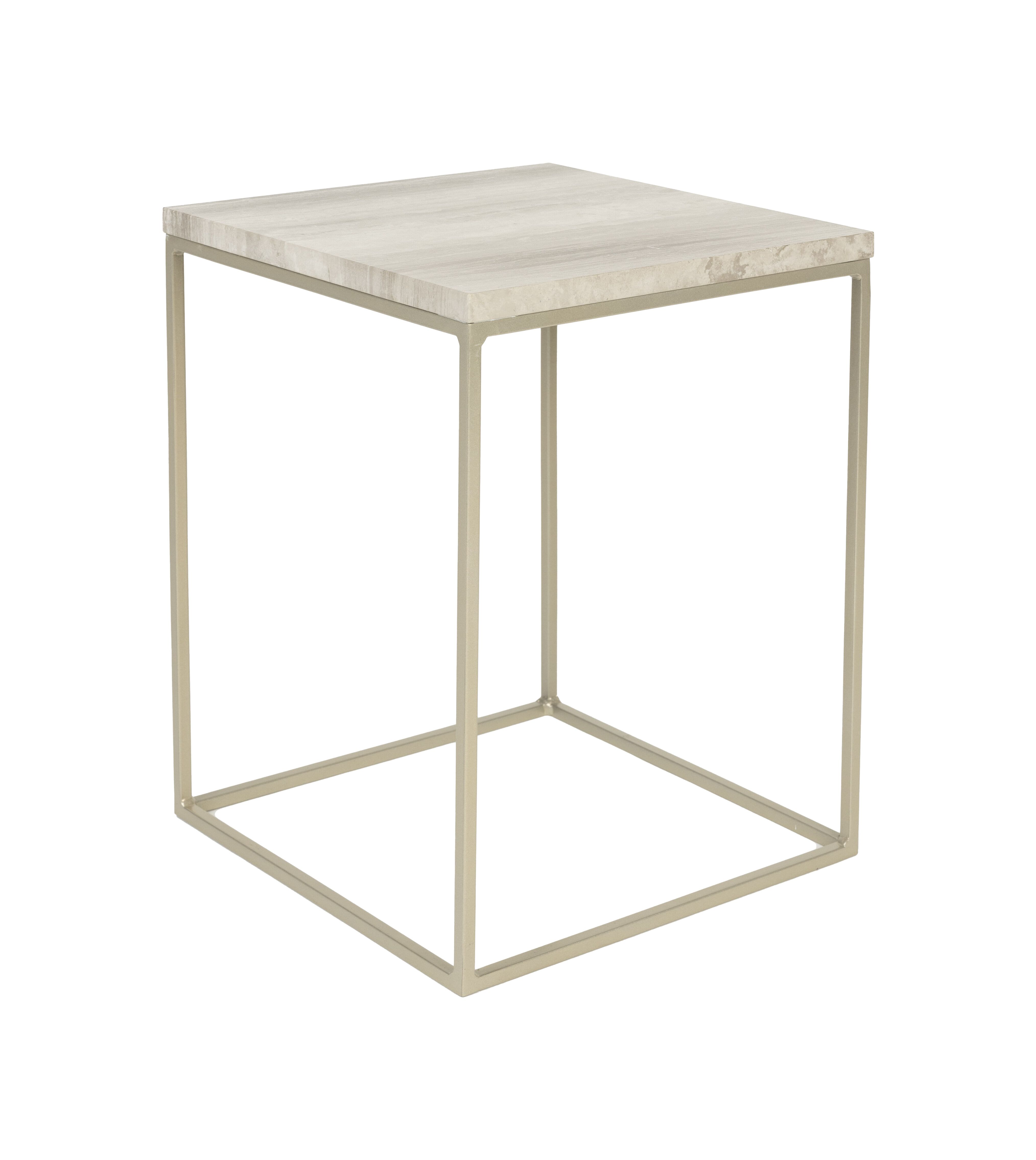 Zuiver Vierkante Bijzettafel Stray Marmer – Elegant en Compact in Beige