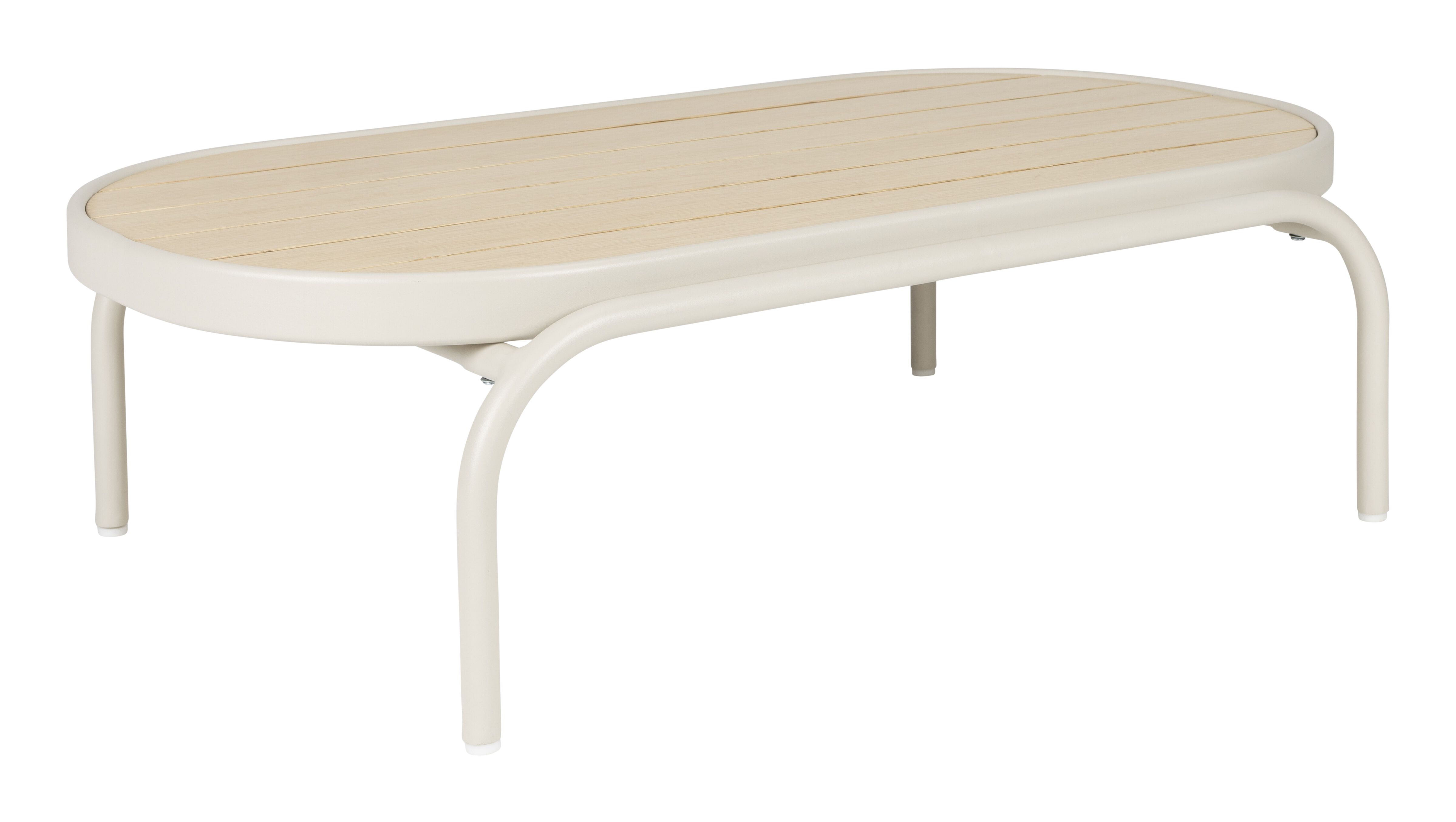 Zuiver Vista – Ovale Outdoor Salontafel in Beige, 110 × 62 cm