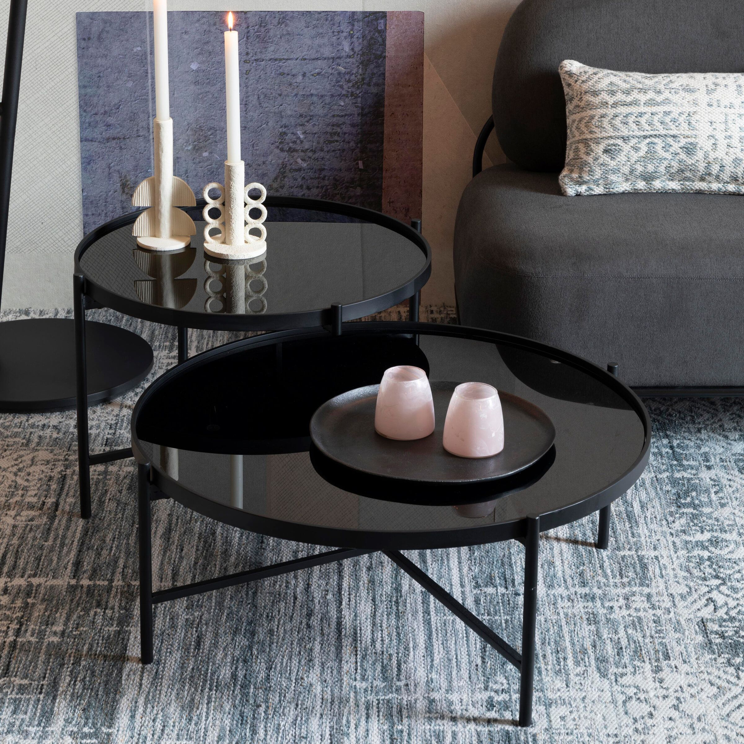 Zwart ronde salontafel Marigold van ZILT – eigentijdse glans voor binnen en buiten
