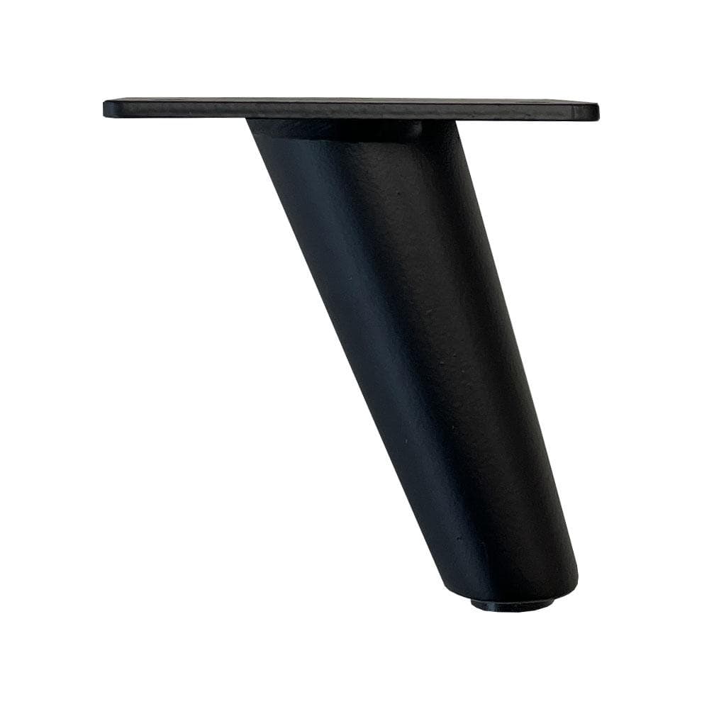 Zwarte conische stalen meubelpoot – 10 cm, Ø5 cm/Ø2,5 cm – Furniture Legs Europe